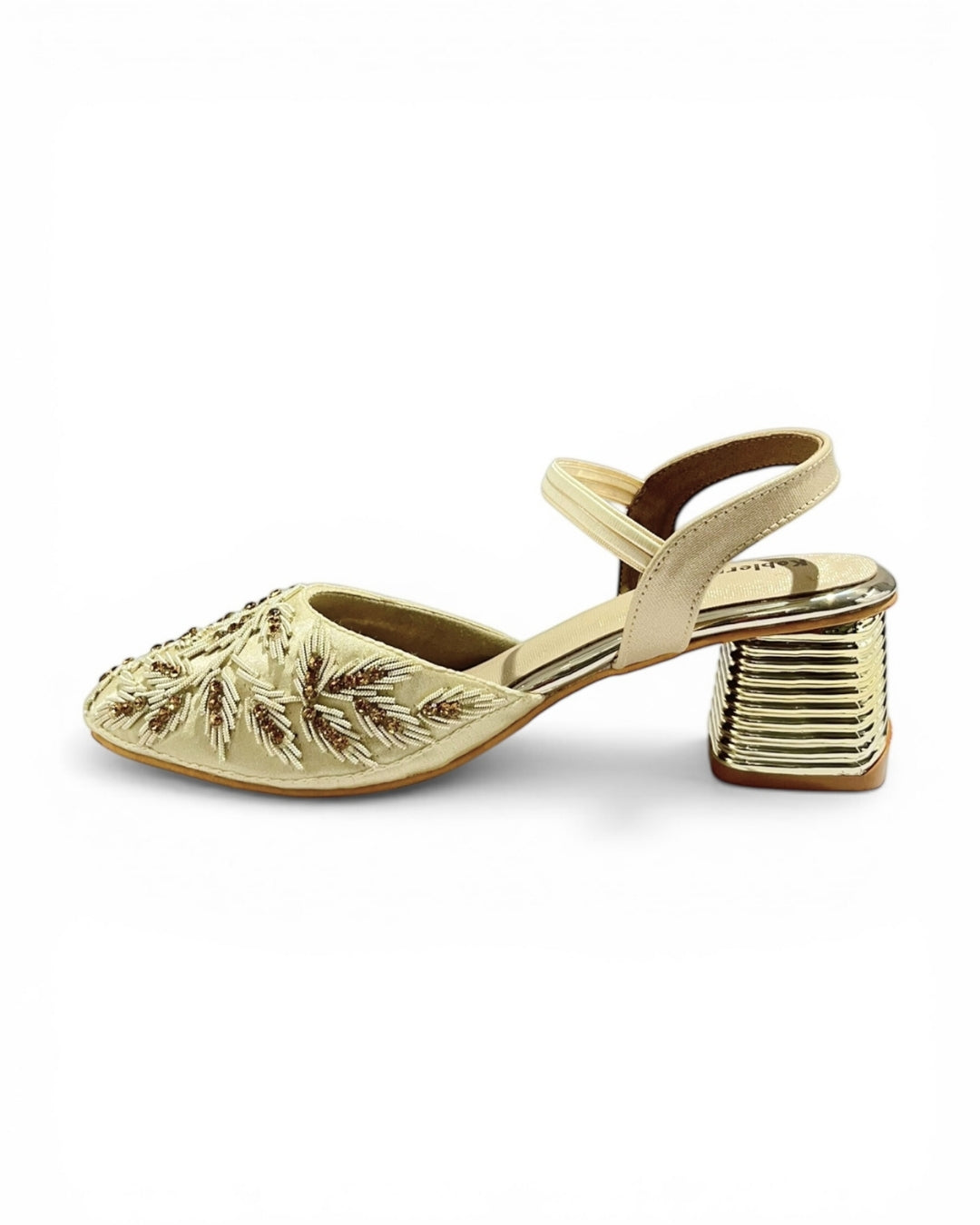 Beads Embellished Block Heels