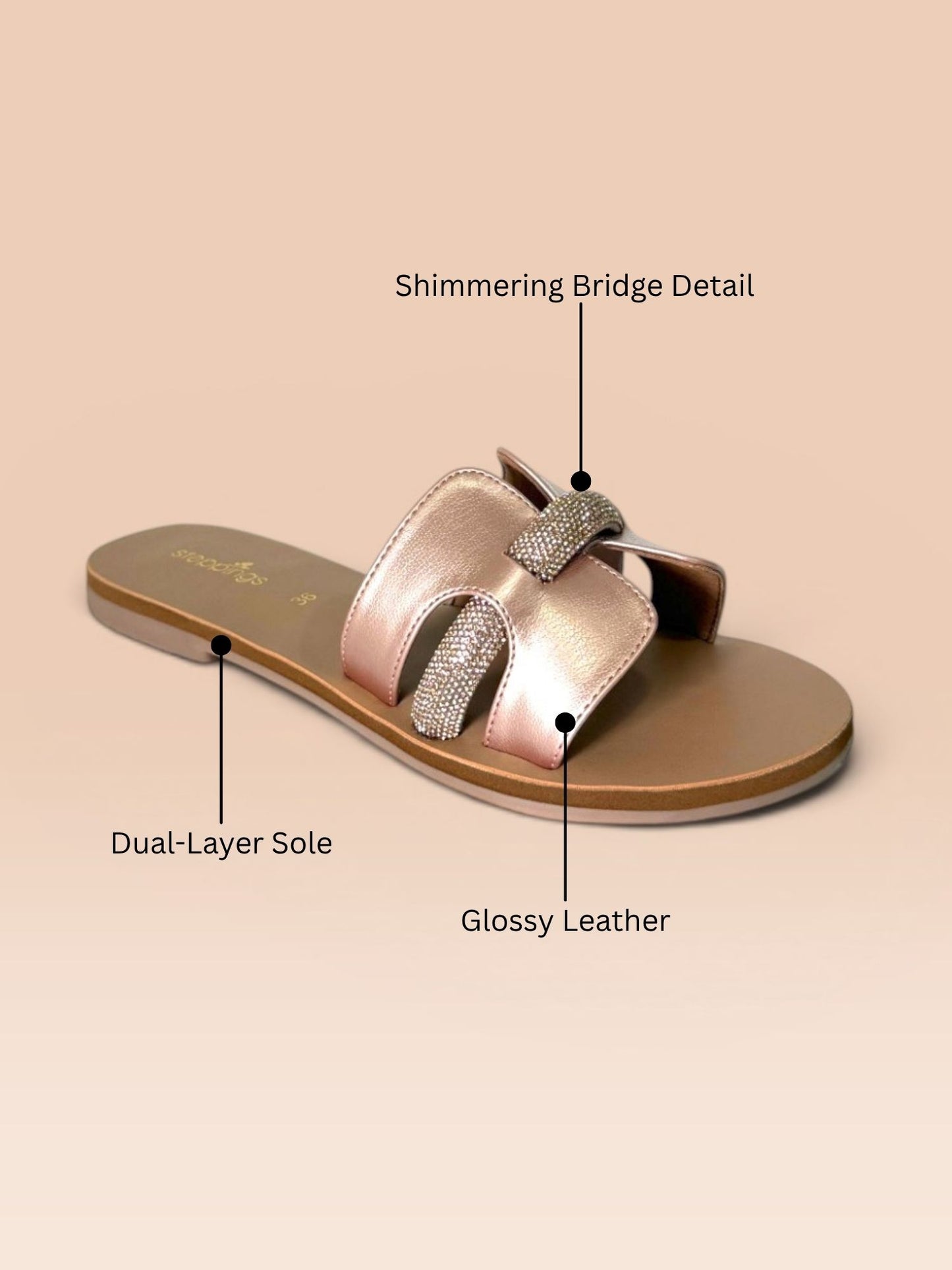 Rose Open-Toe Flats
