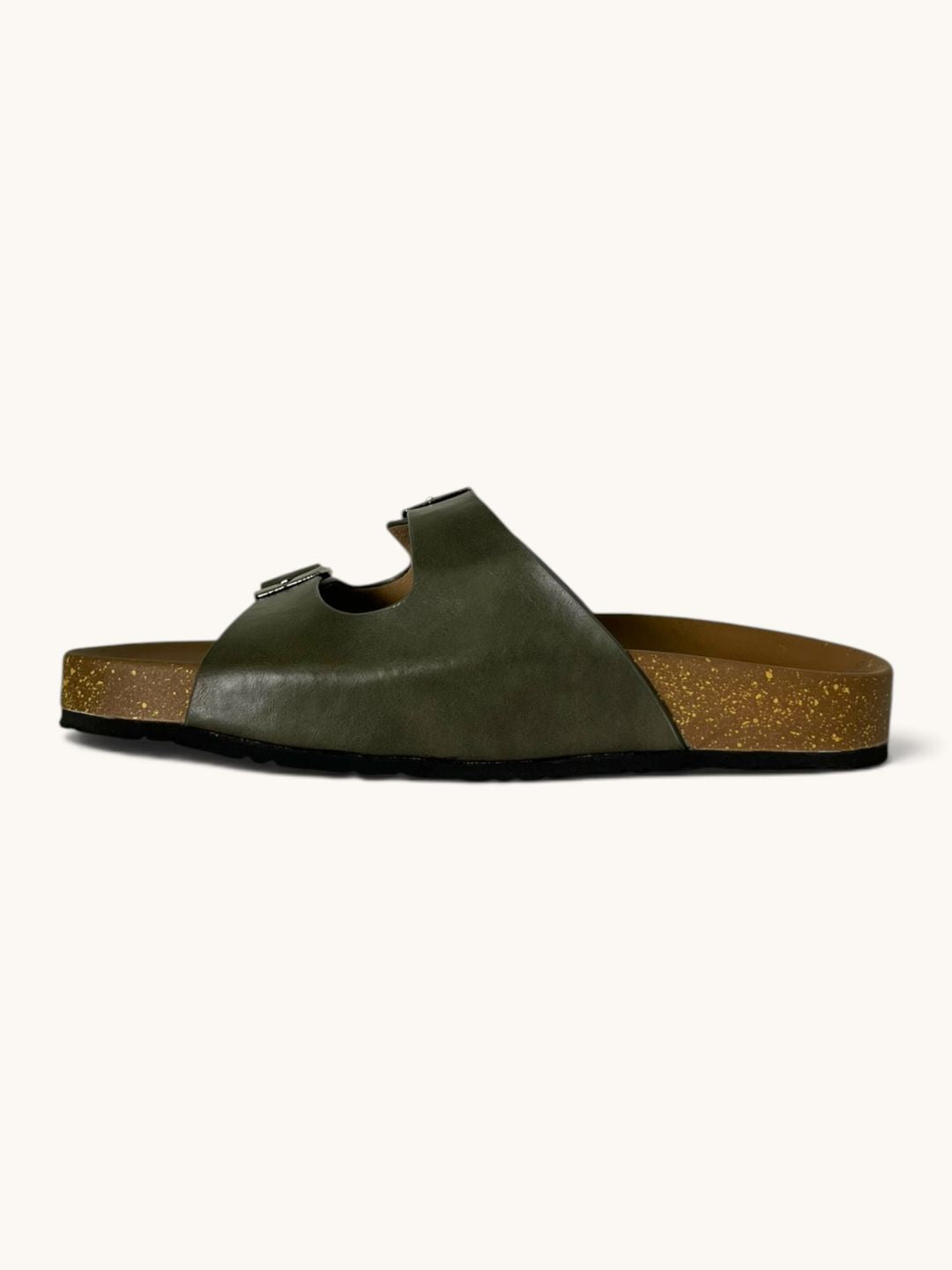 Green Double Strap Casual Sandals