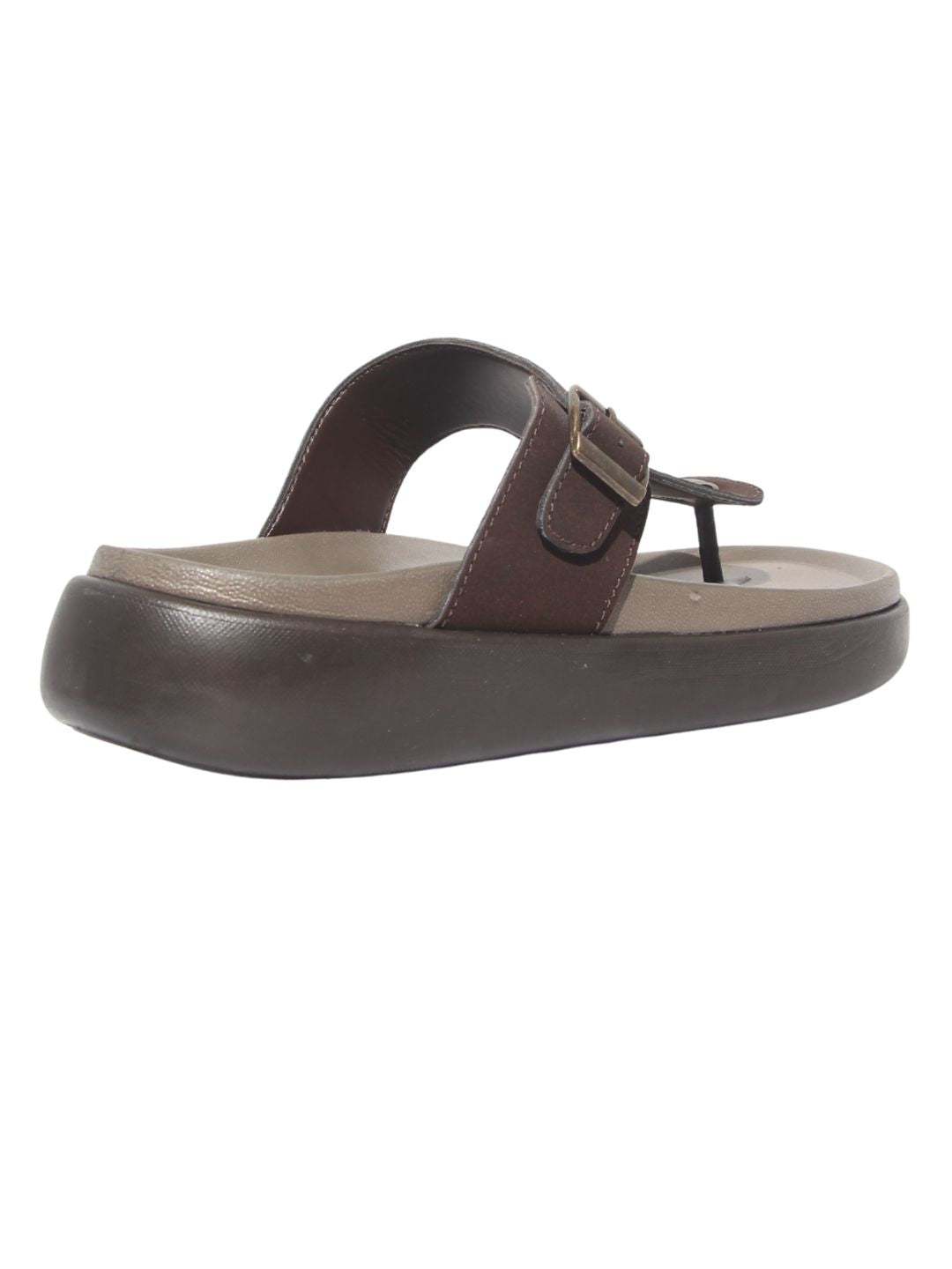 Men's Brown T-Strap Sandals