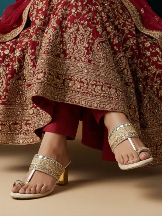 Gold Embellished Heels