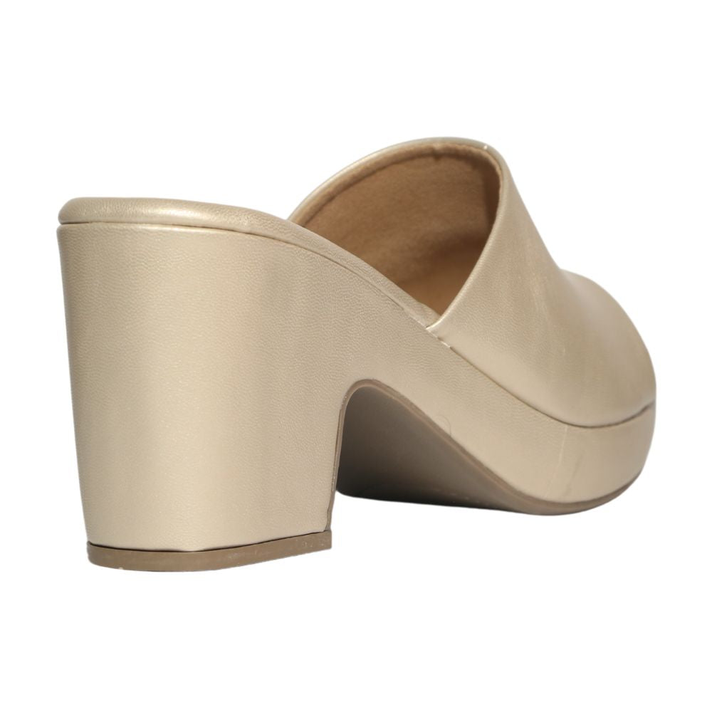 Gold Chunky Platform Heels