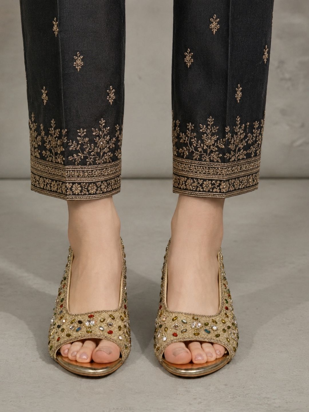 Gold Slingback Sculptural Heel
