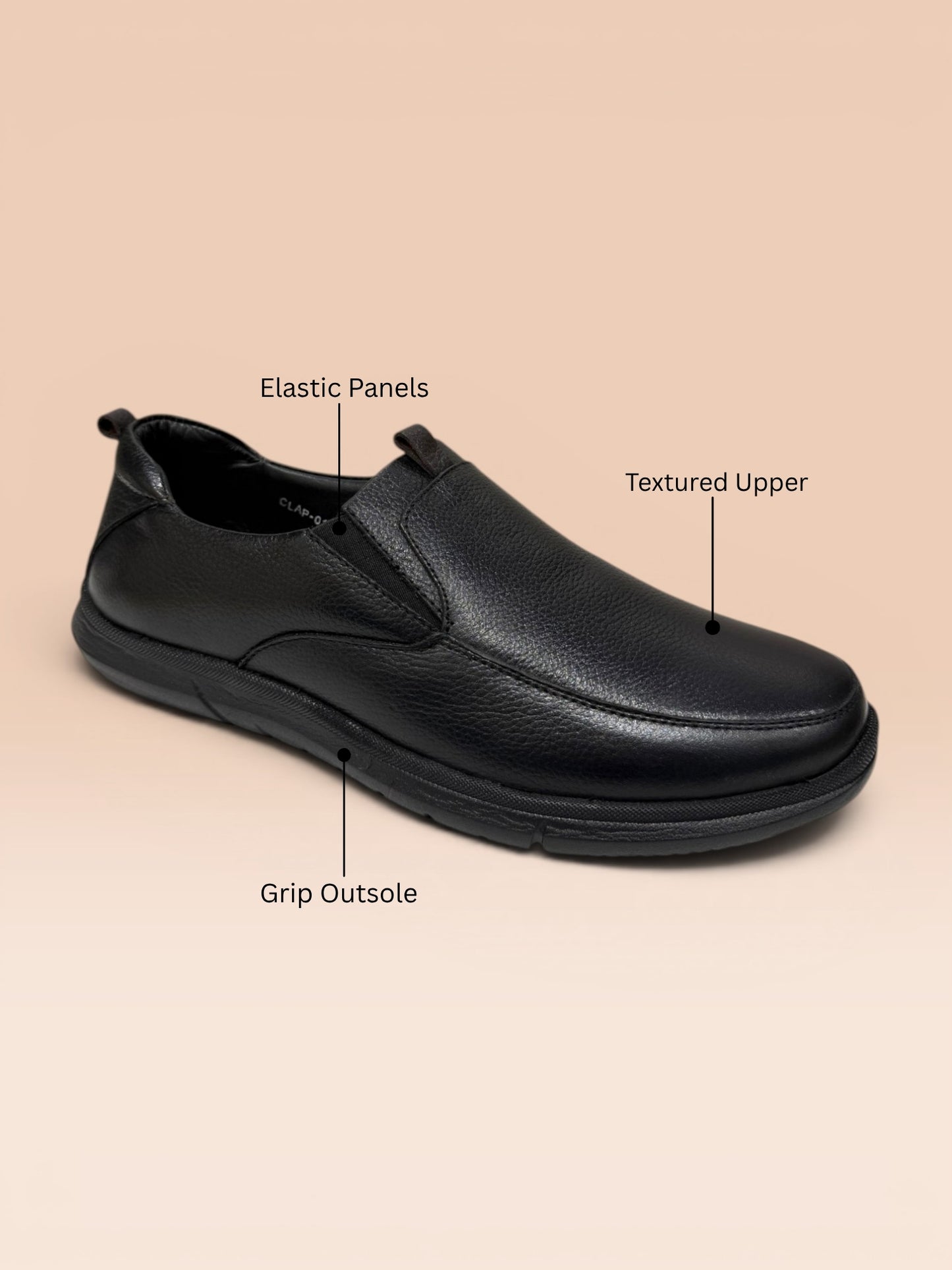 Men's Black Formal Slip-On Shoes