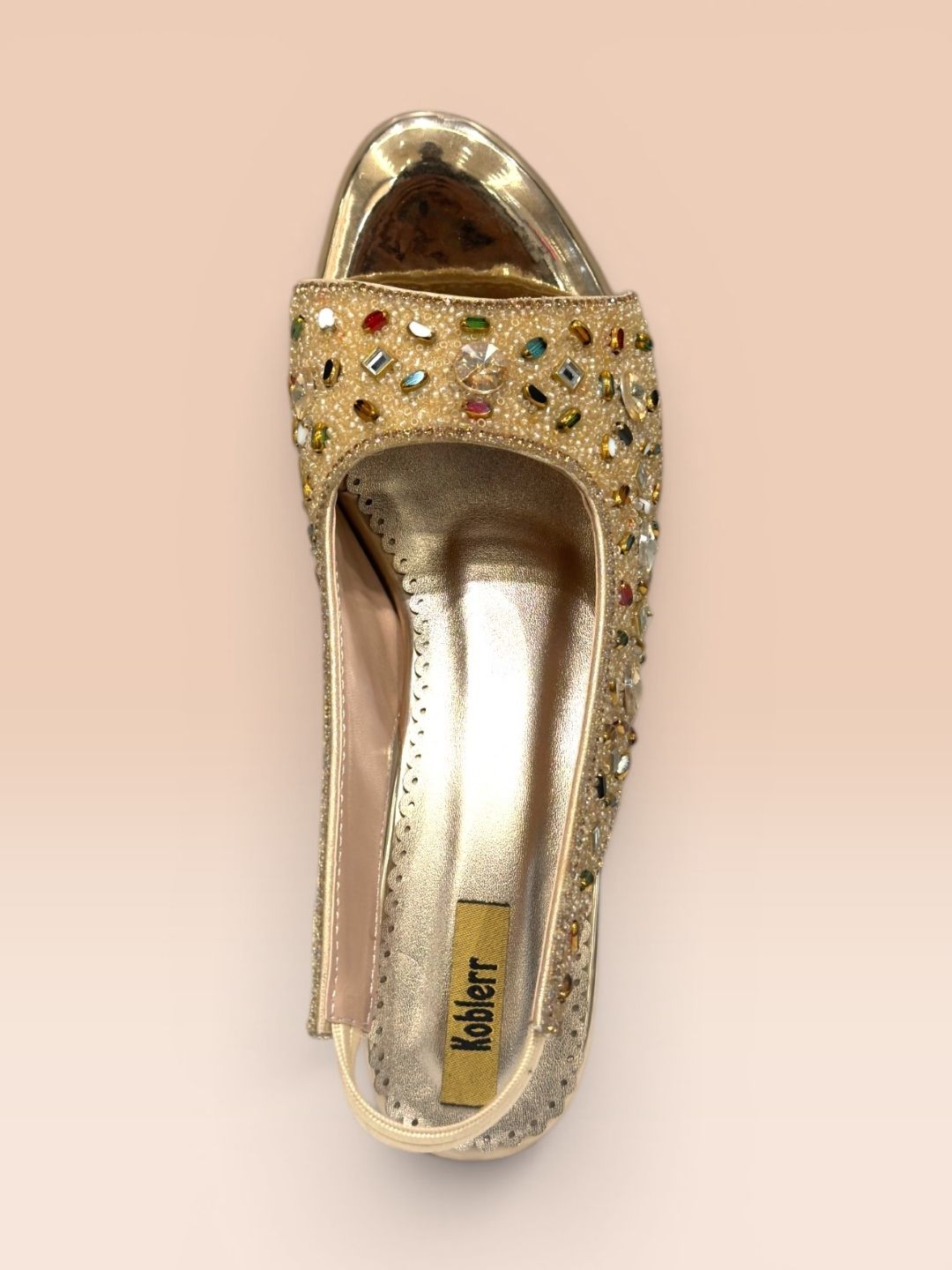 Gold Slingback Sculptural Heel
