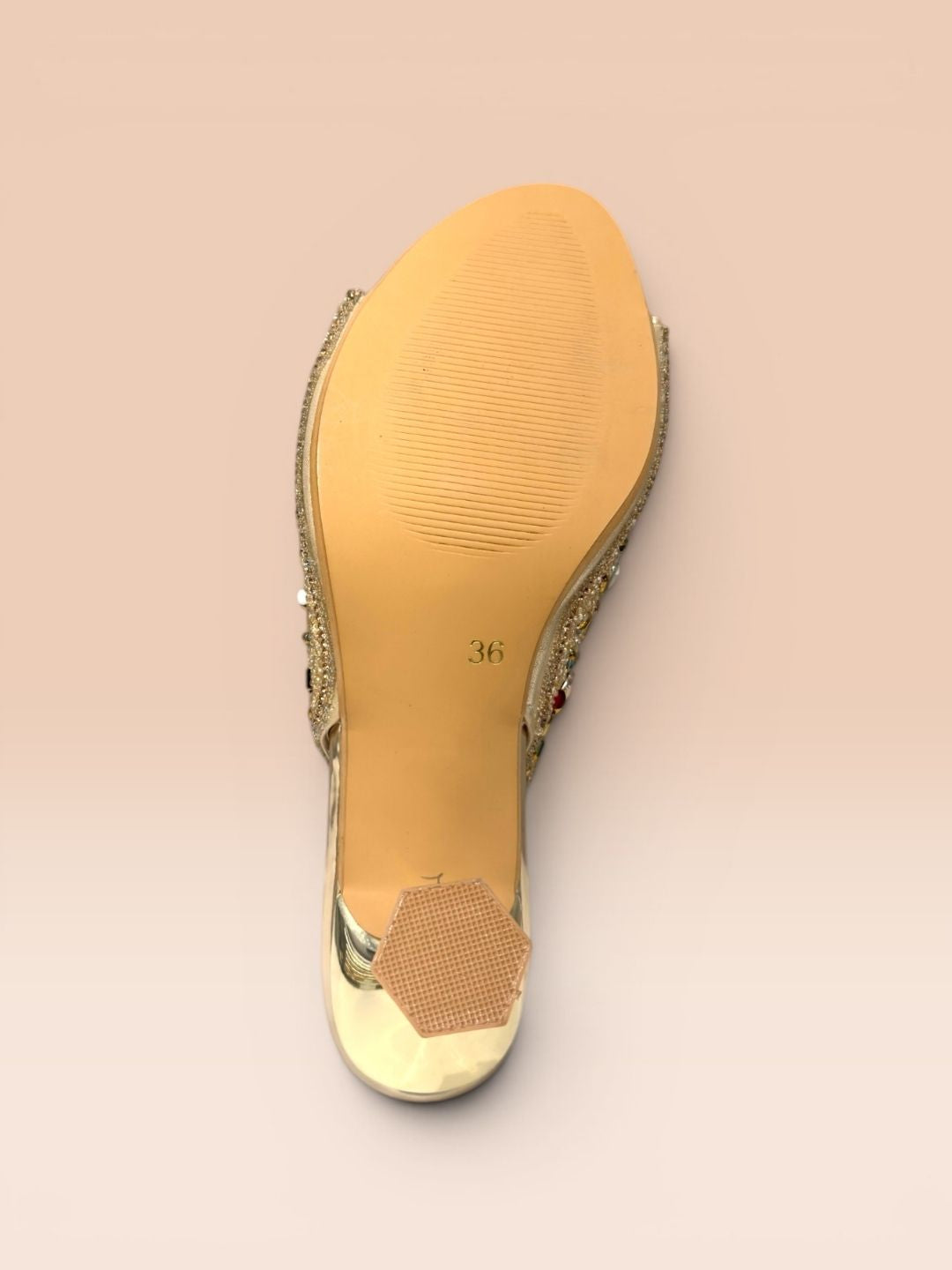 Gold Slingback Sculptural Heel