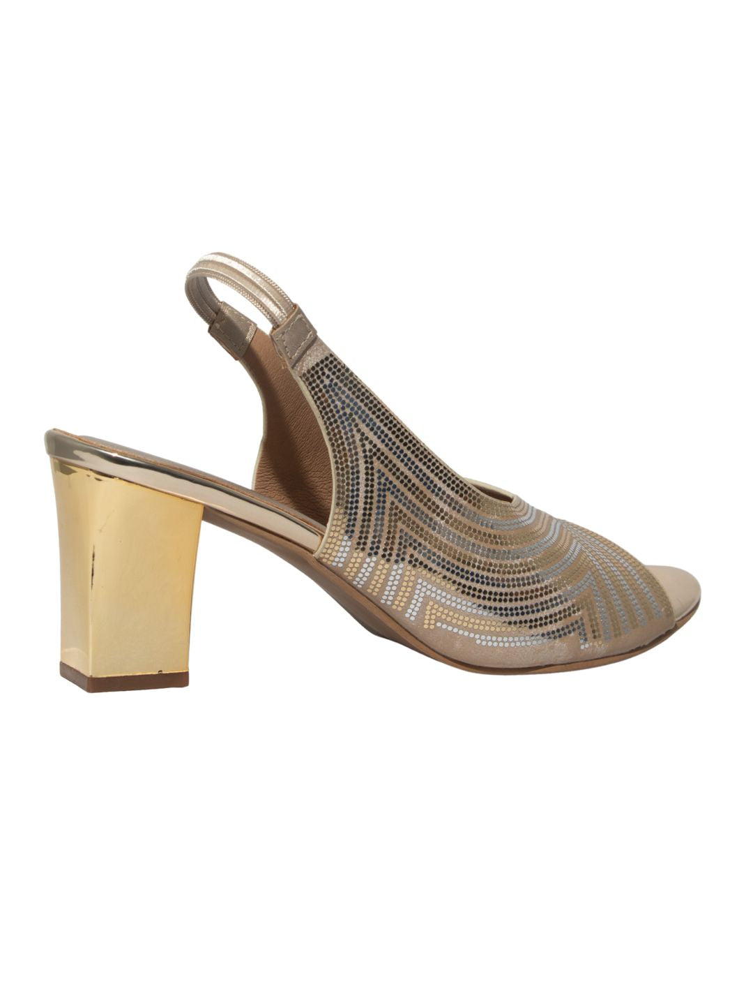 Gold Block Heel Sandals