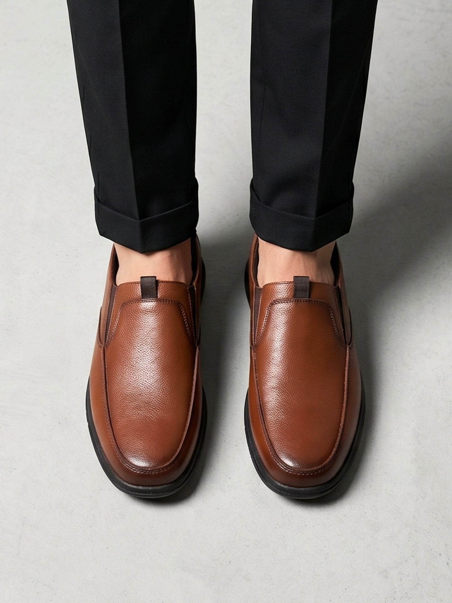 Men's Tan Formal Slip-On Shoes