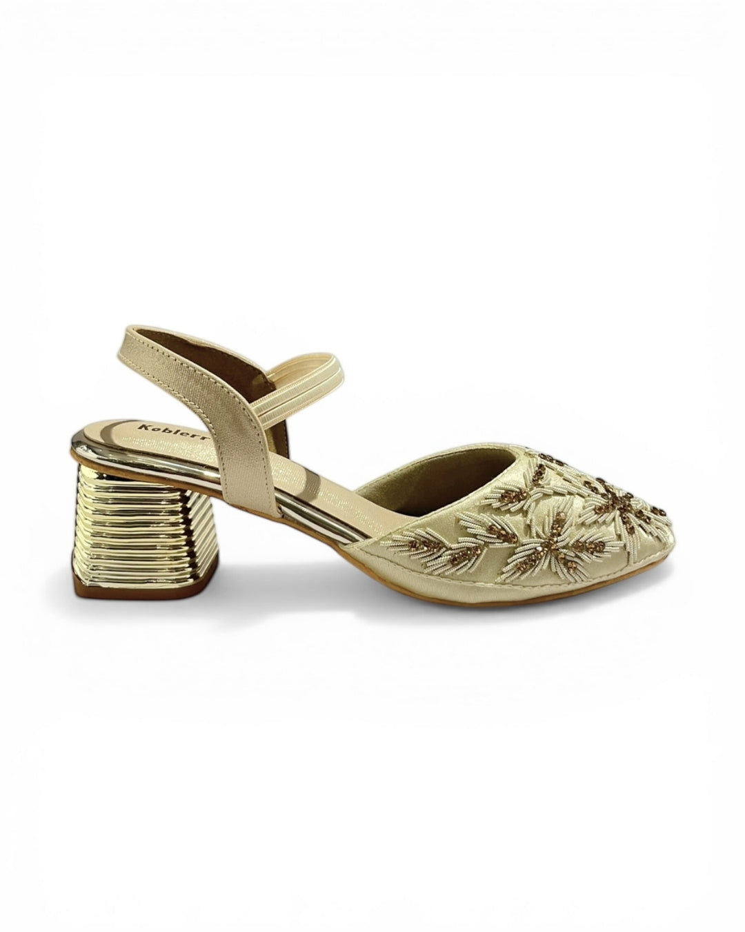 Beads Embellished Block Heels