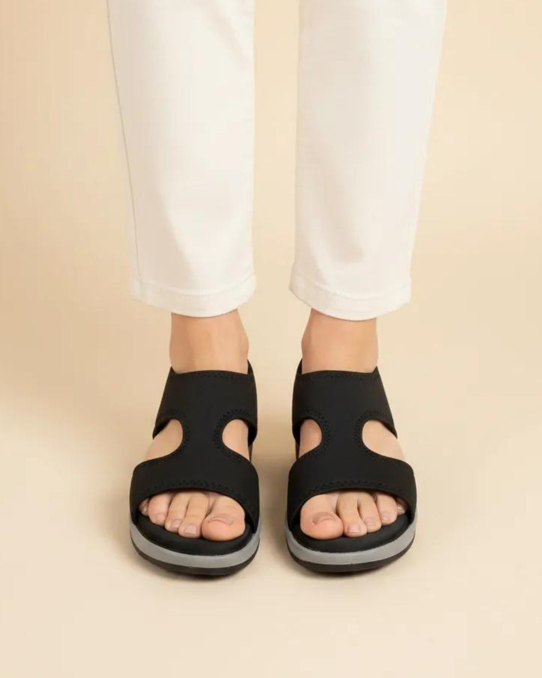 Women Black Comfort Sandals