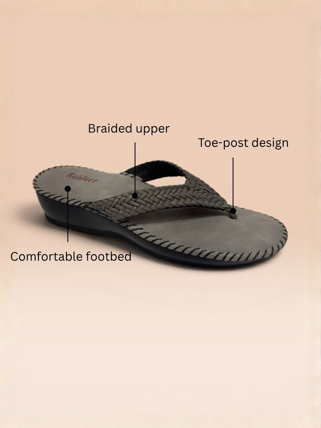 Gray Casual Sandals