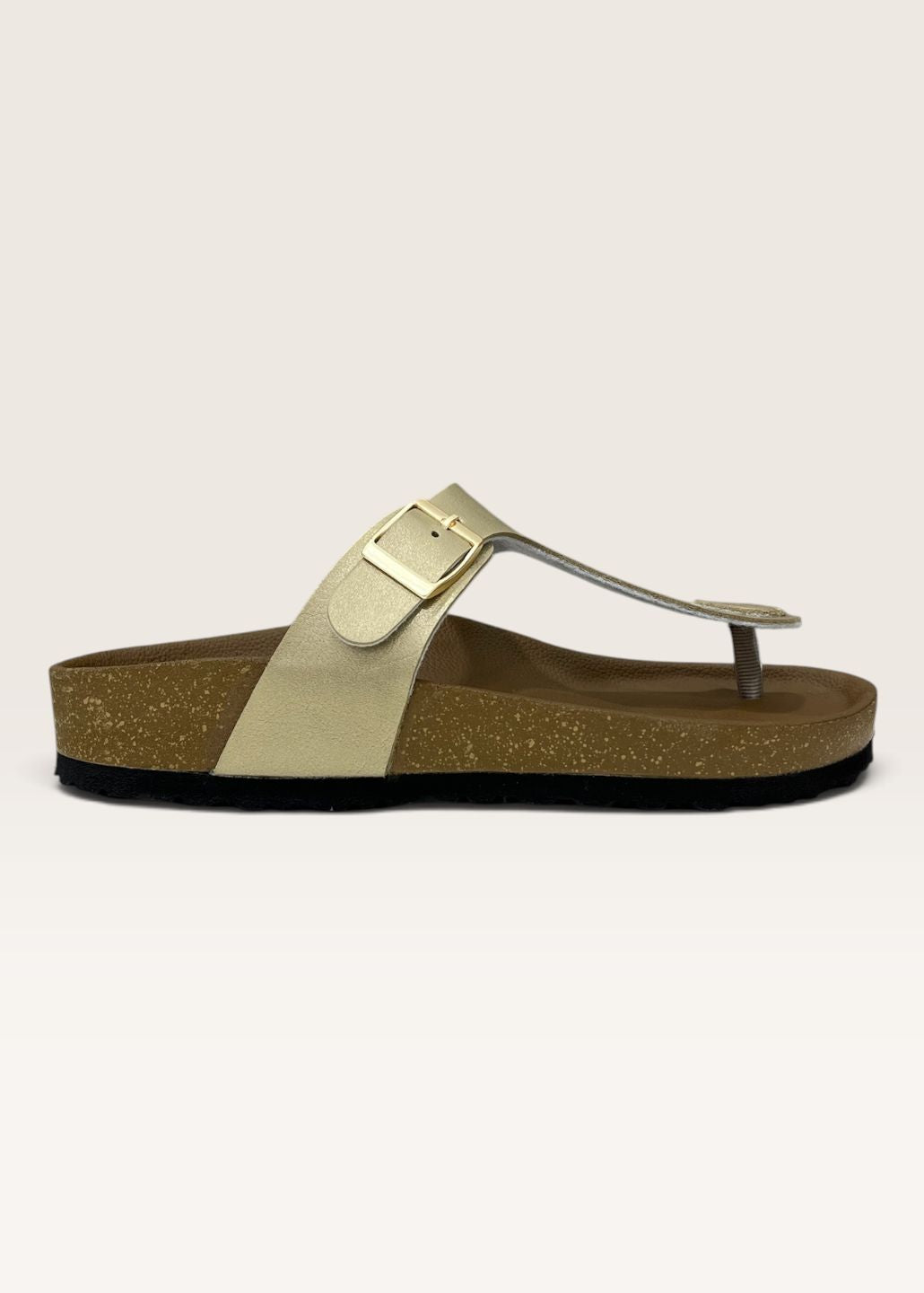 Gold T-Strap Sandals
