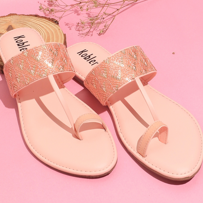 Embellished Flats in Lush Pink