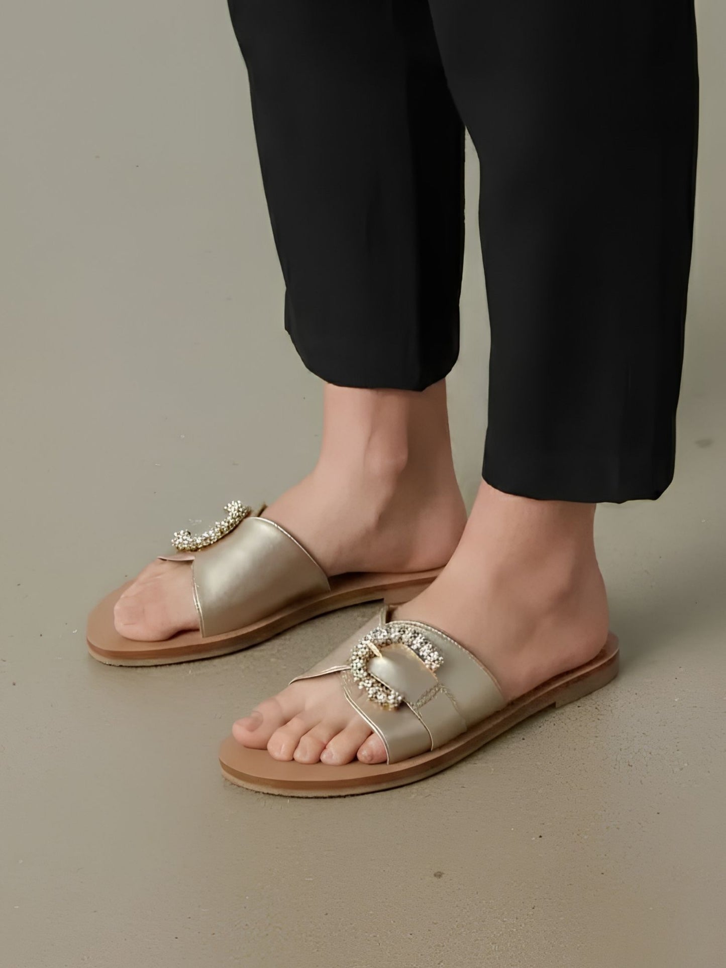 Gold Buckle Clip Flats