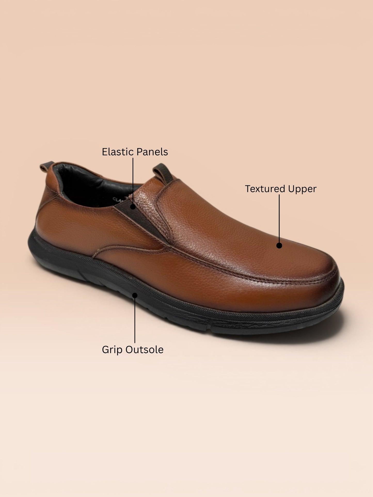Men's Tan Formal Slip-On Shoes