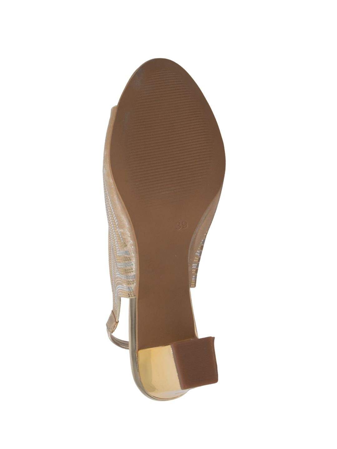 Gold Block Heel Sandals