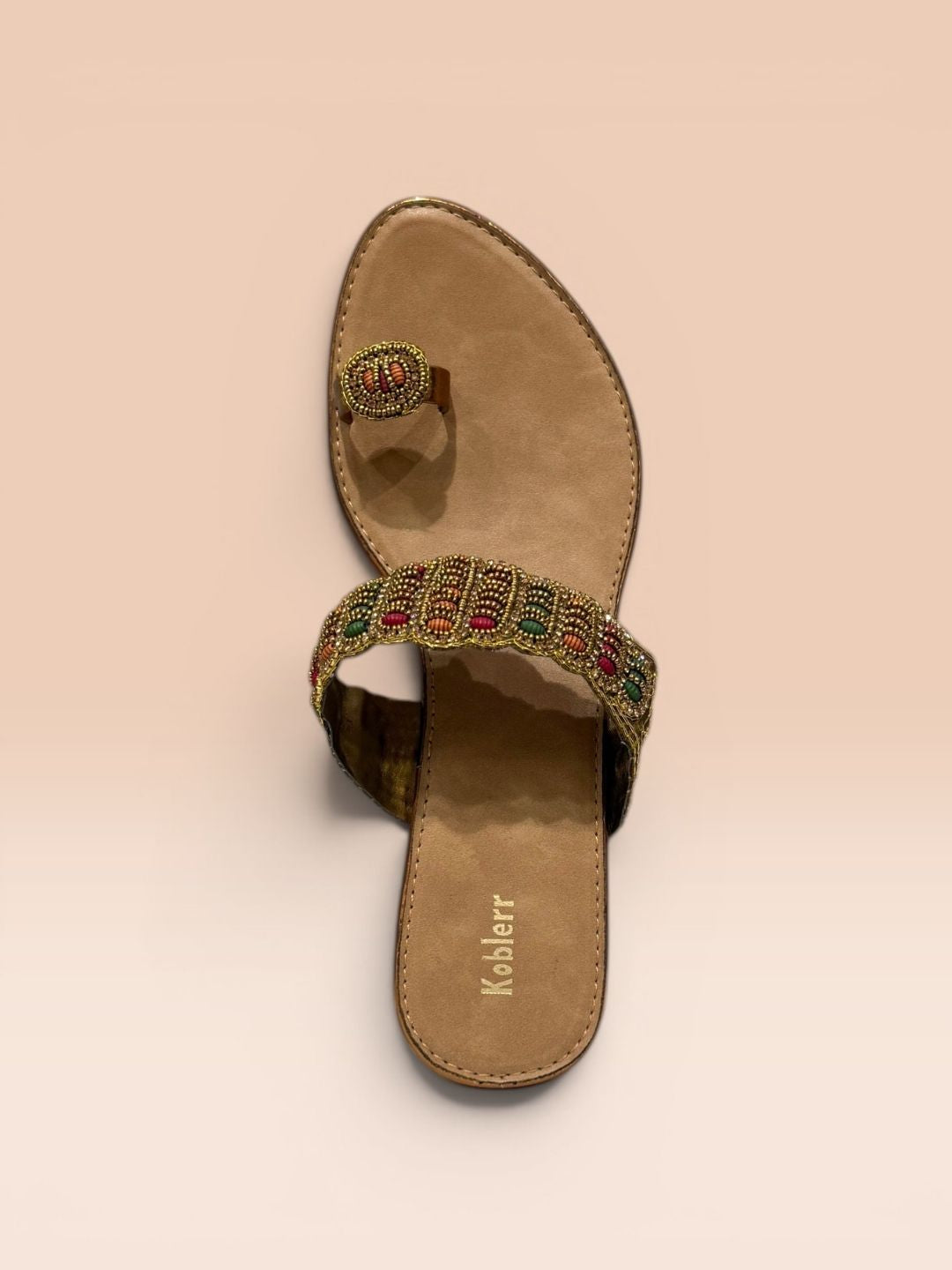 Tan Ethnic Toe-ring heels