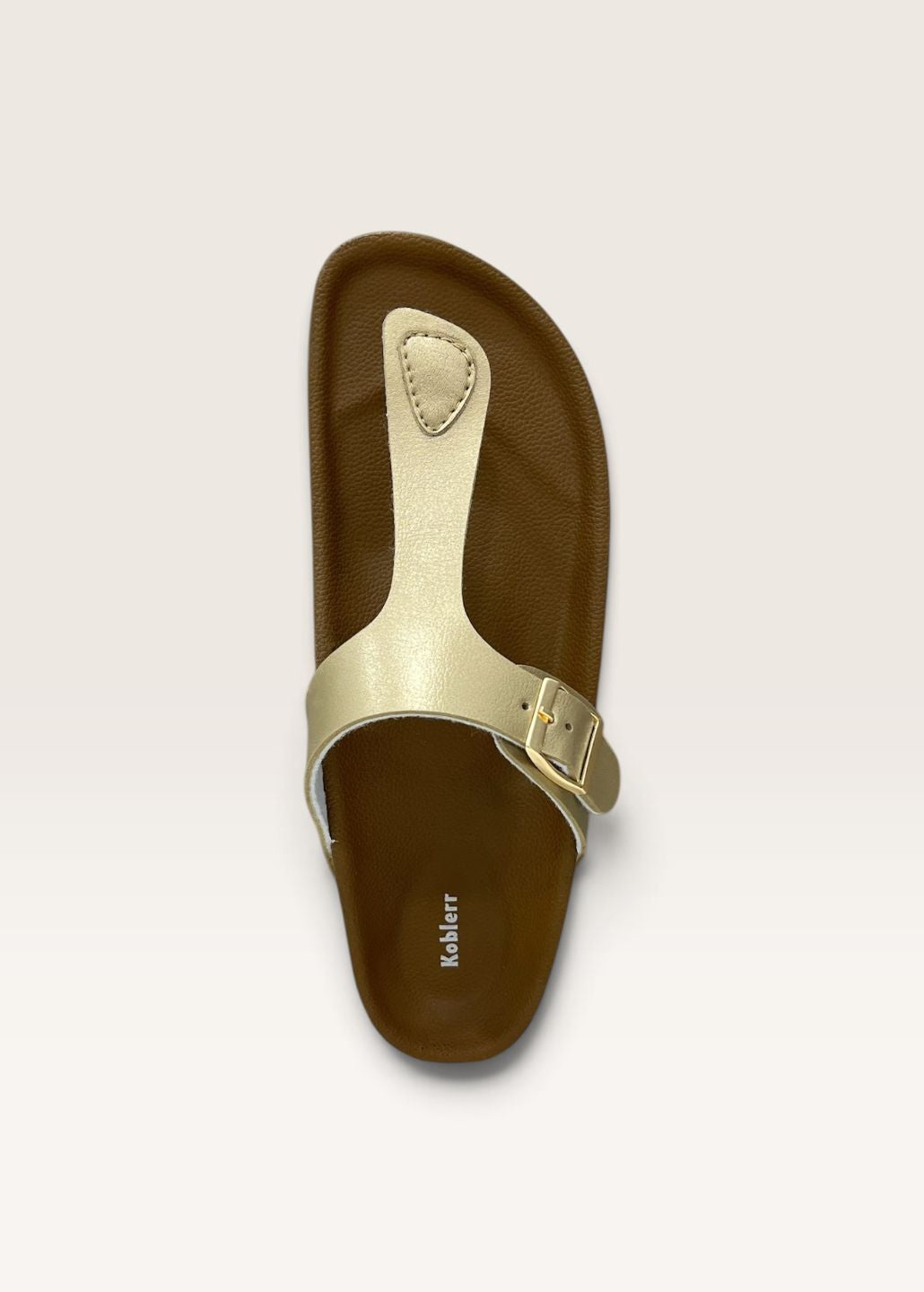 Gold T-Strap Sandals