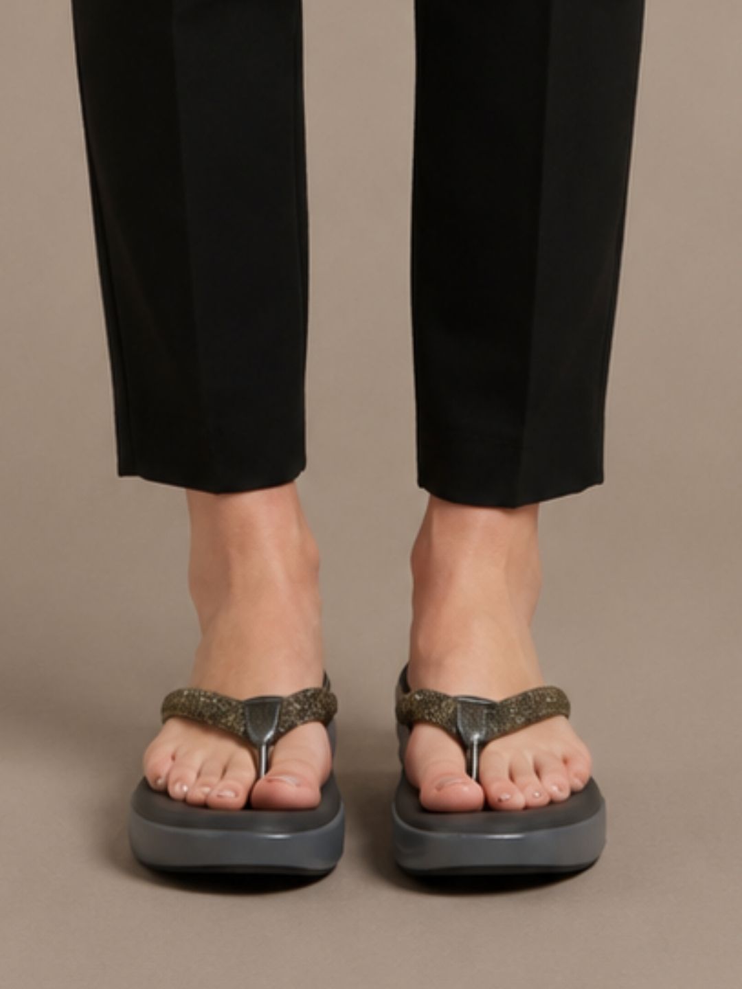 Grey Slip-on sandals