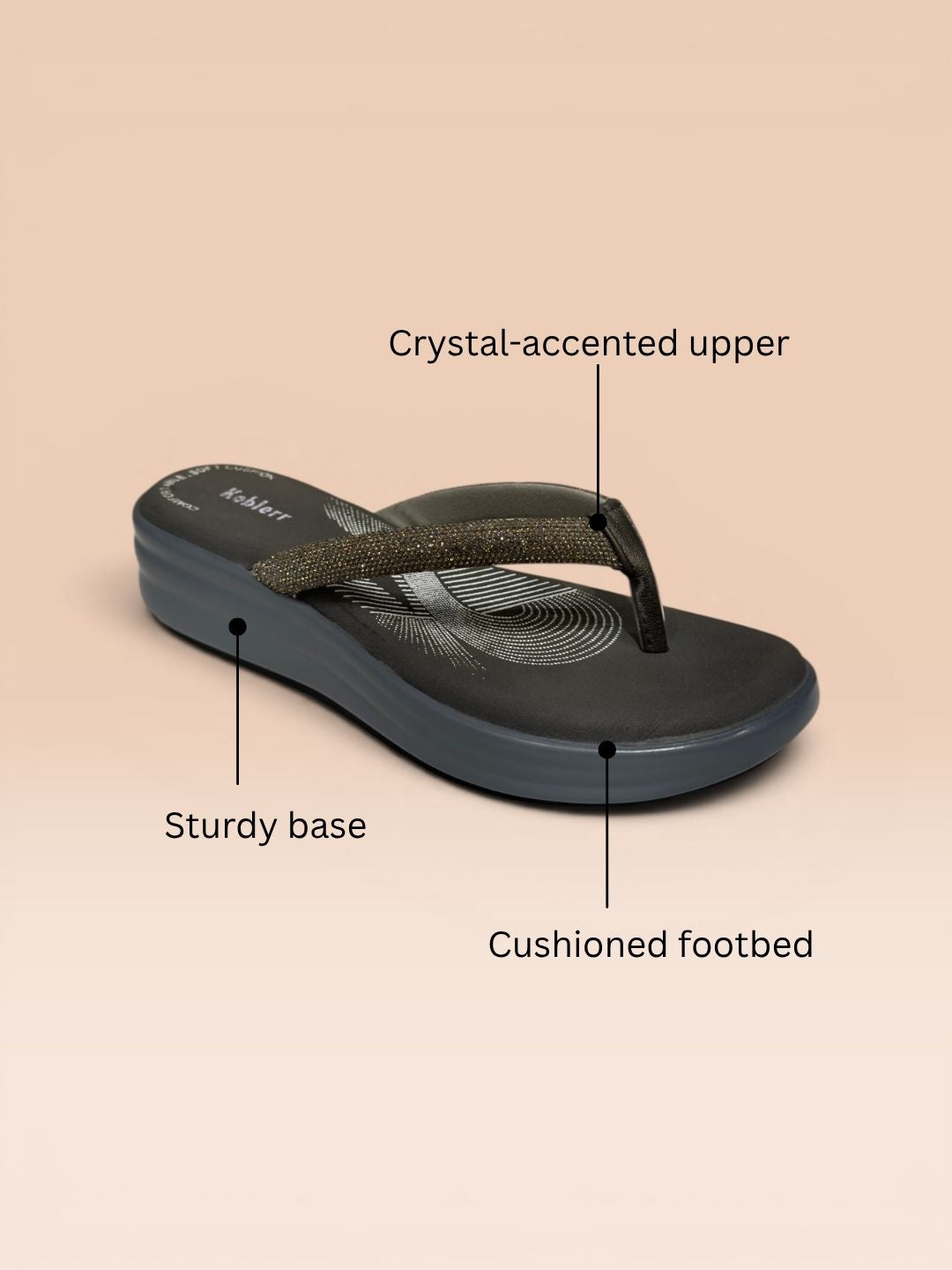 Grey Slip-on sandals
