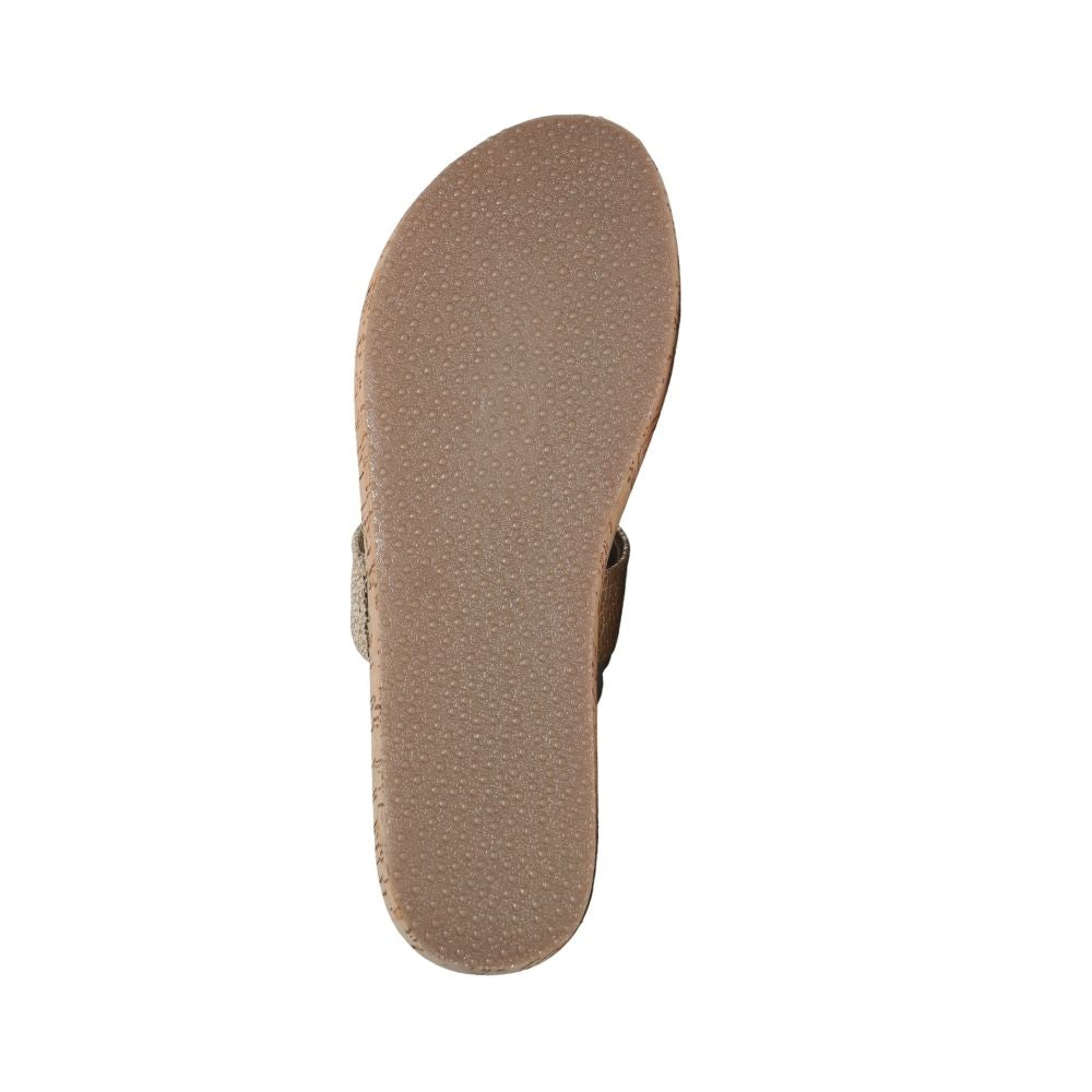 Gold T-Strap Flatform Heel