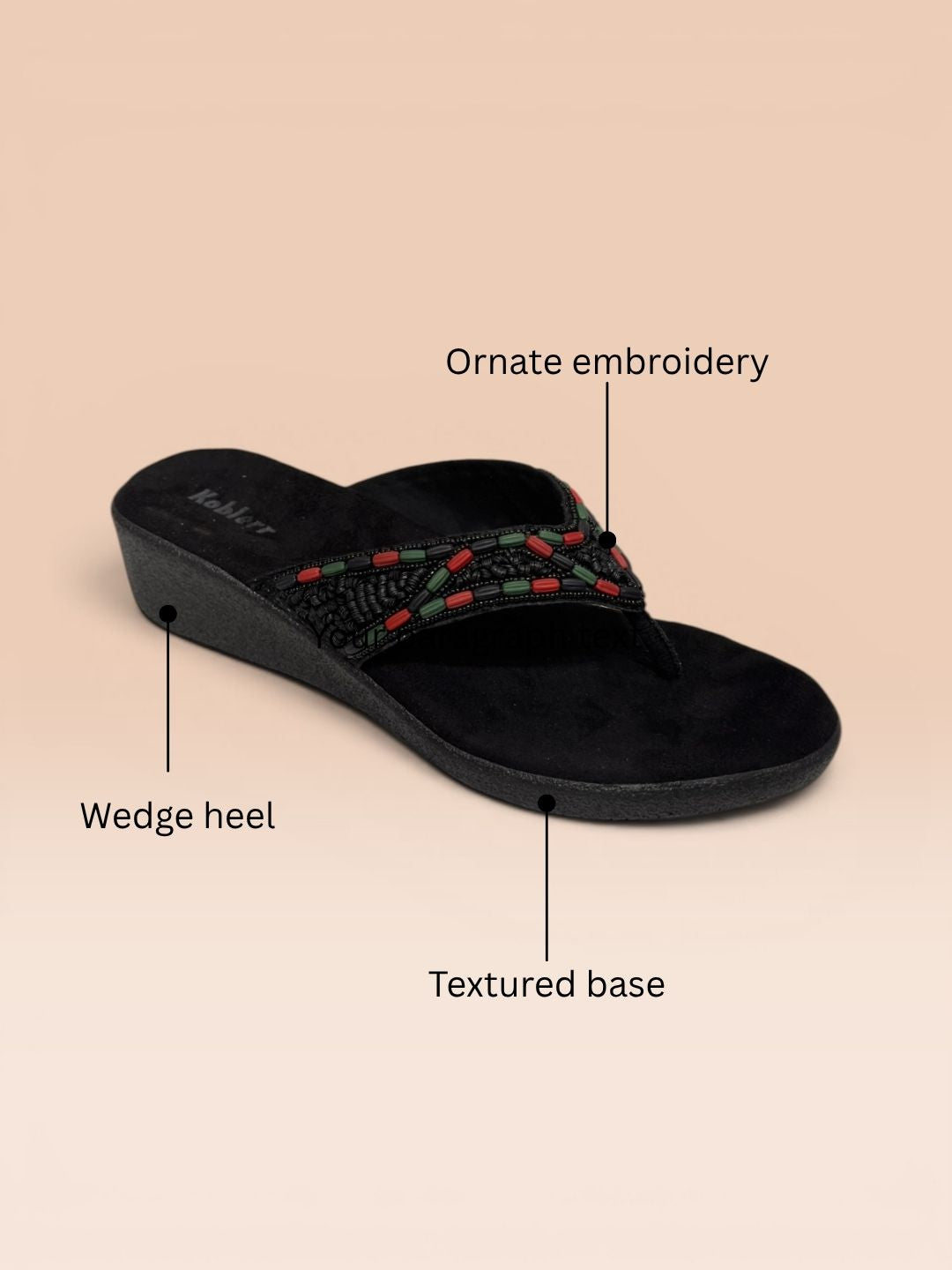 Black Slip-on sandals