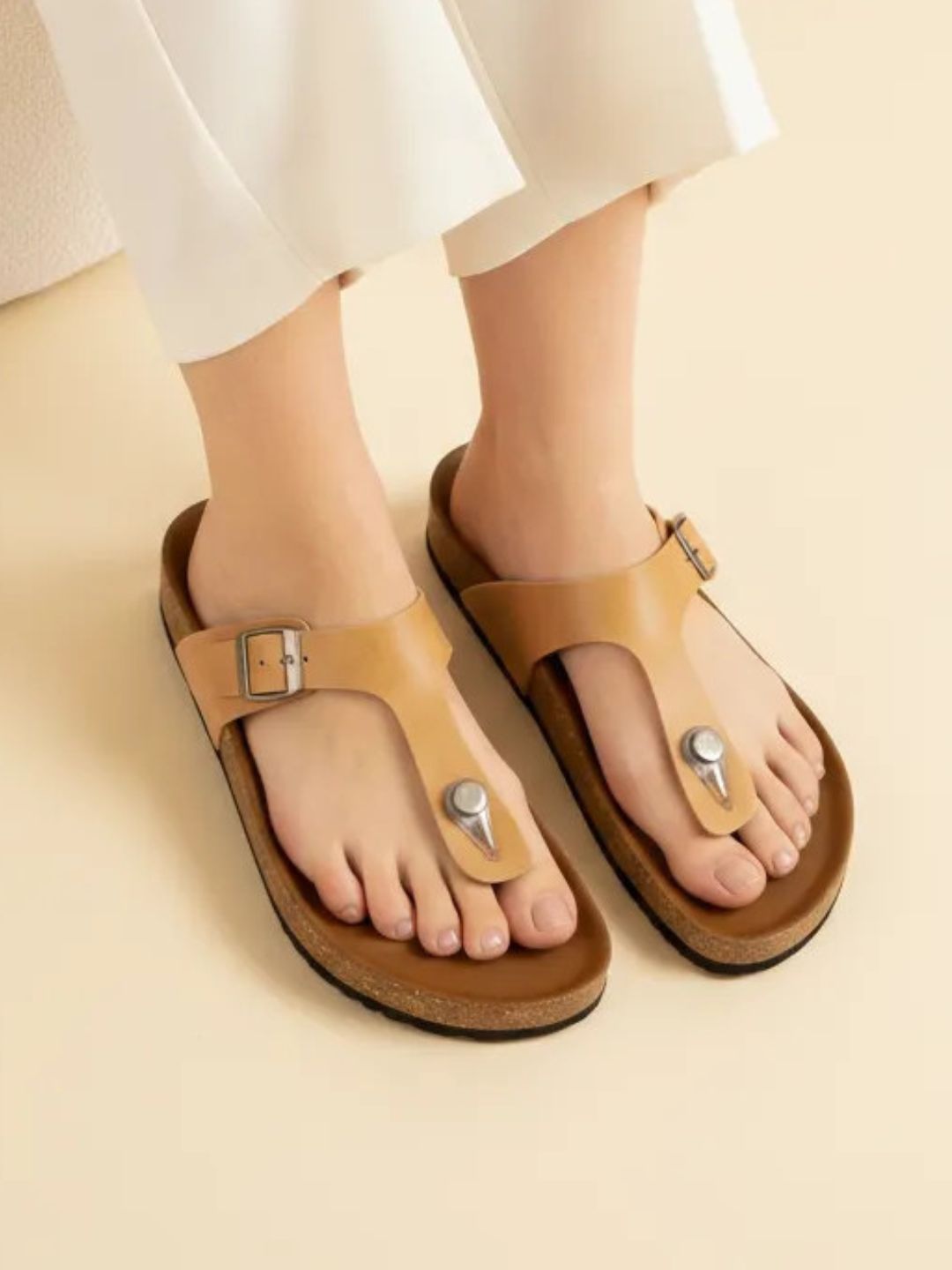 Beige Comfy Everyday Sandals
