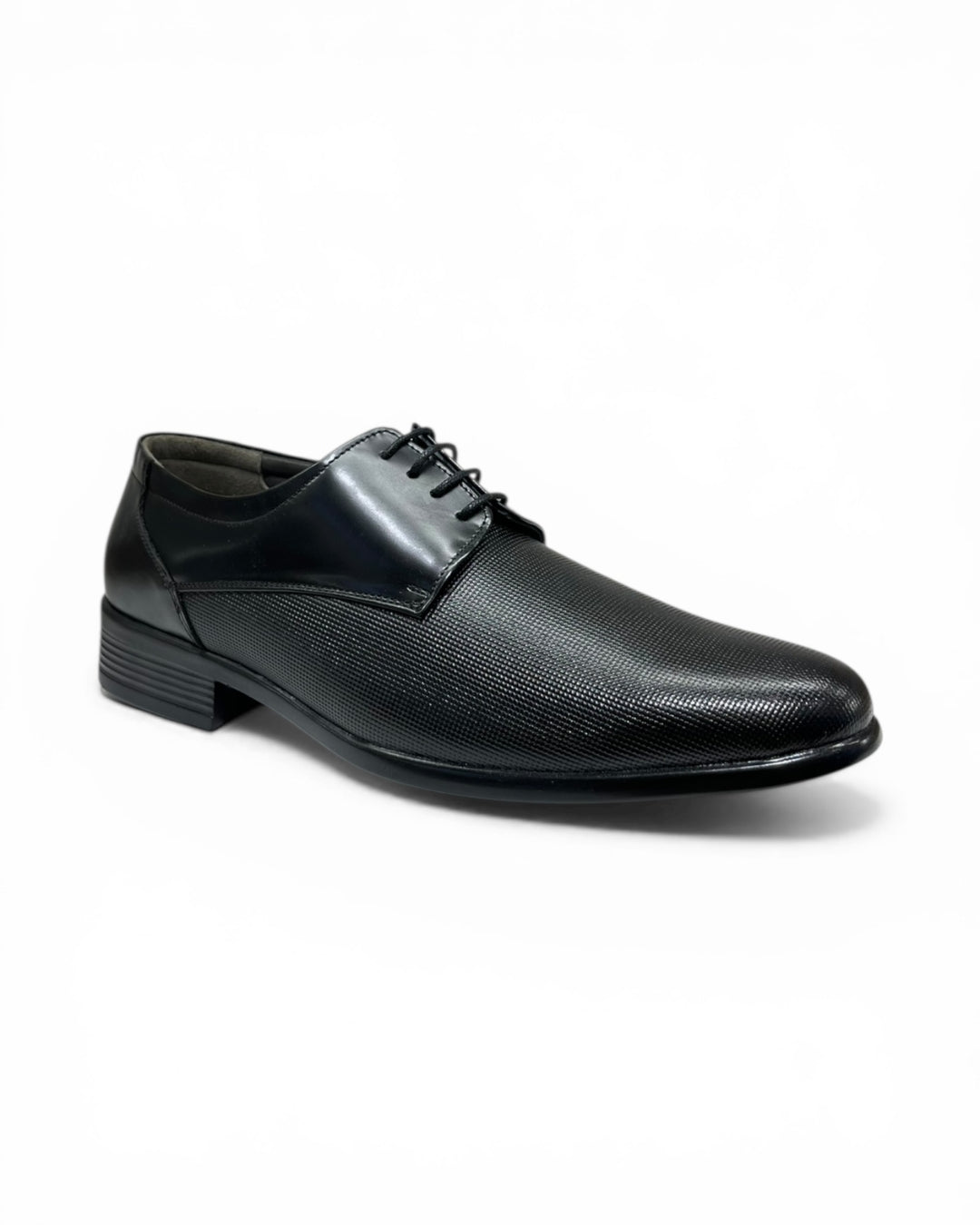 Black Textured Leather Formal Shoe