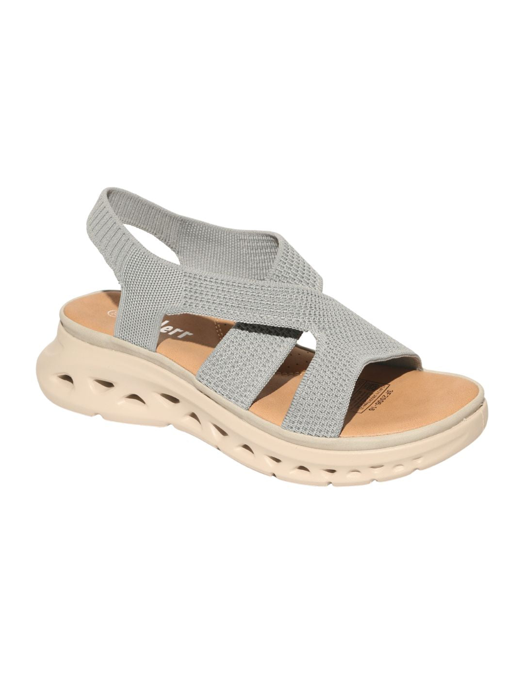Grey Cross Strap Comfy Sandals