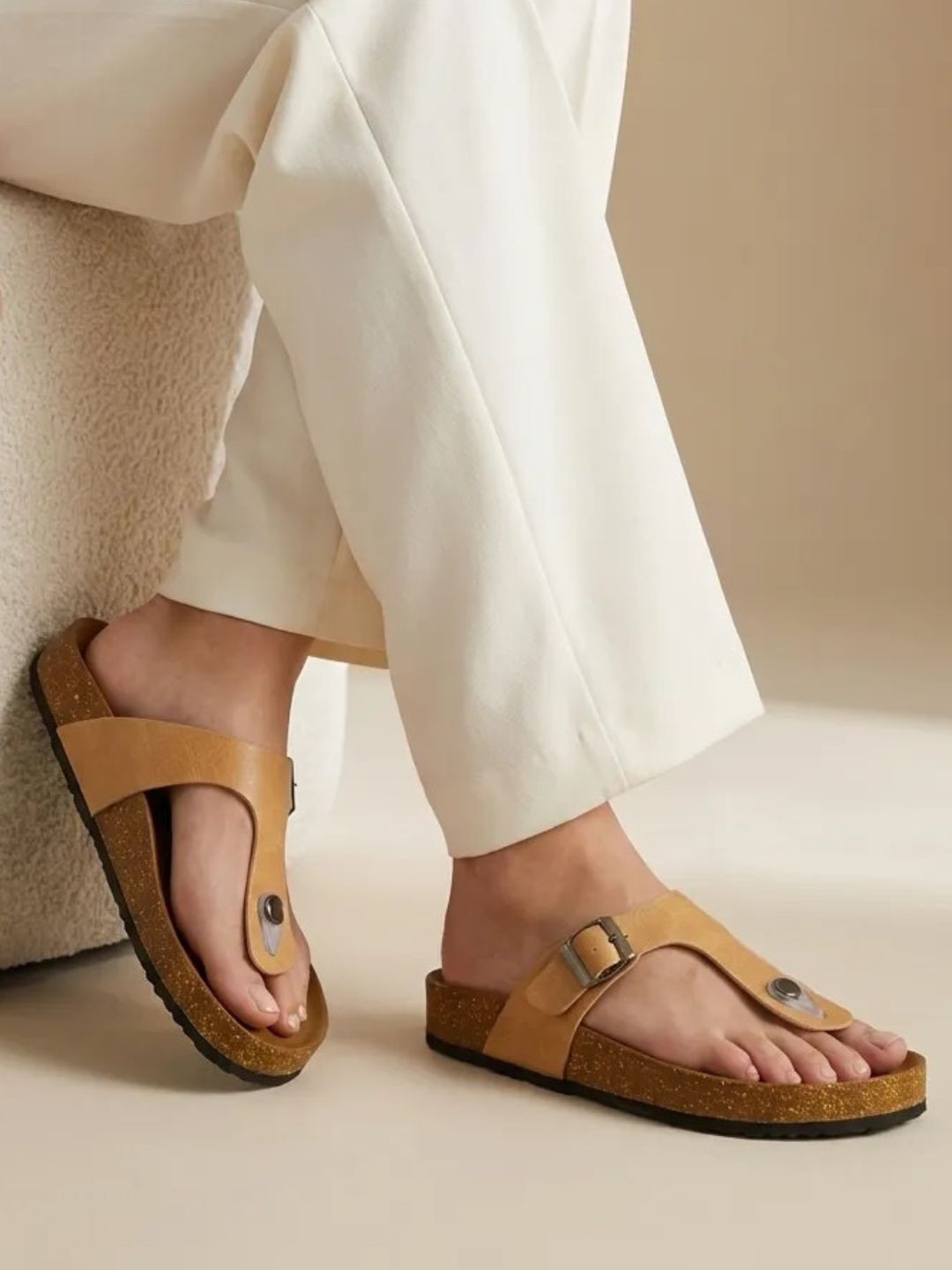 Beige Comfy Everyday Sandals