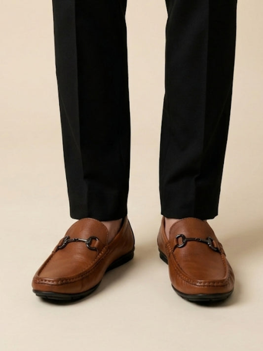 Tan Leather Formal Loafers
