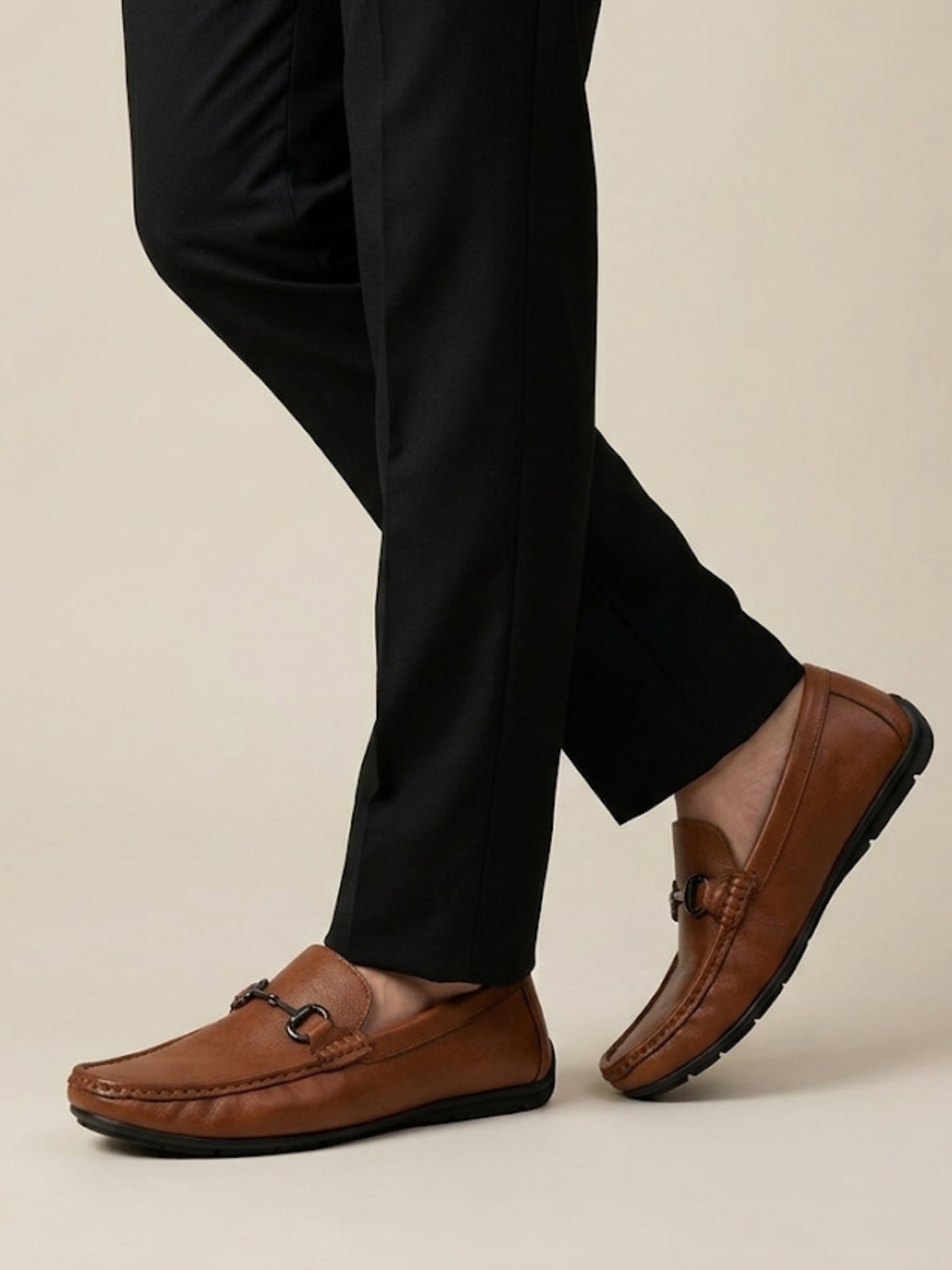 Tan Leather Formal Loafers