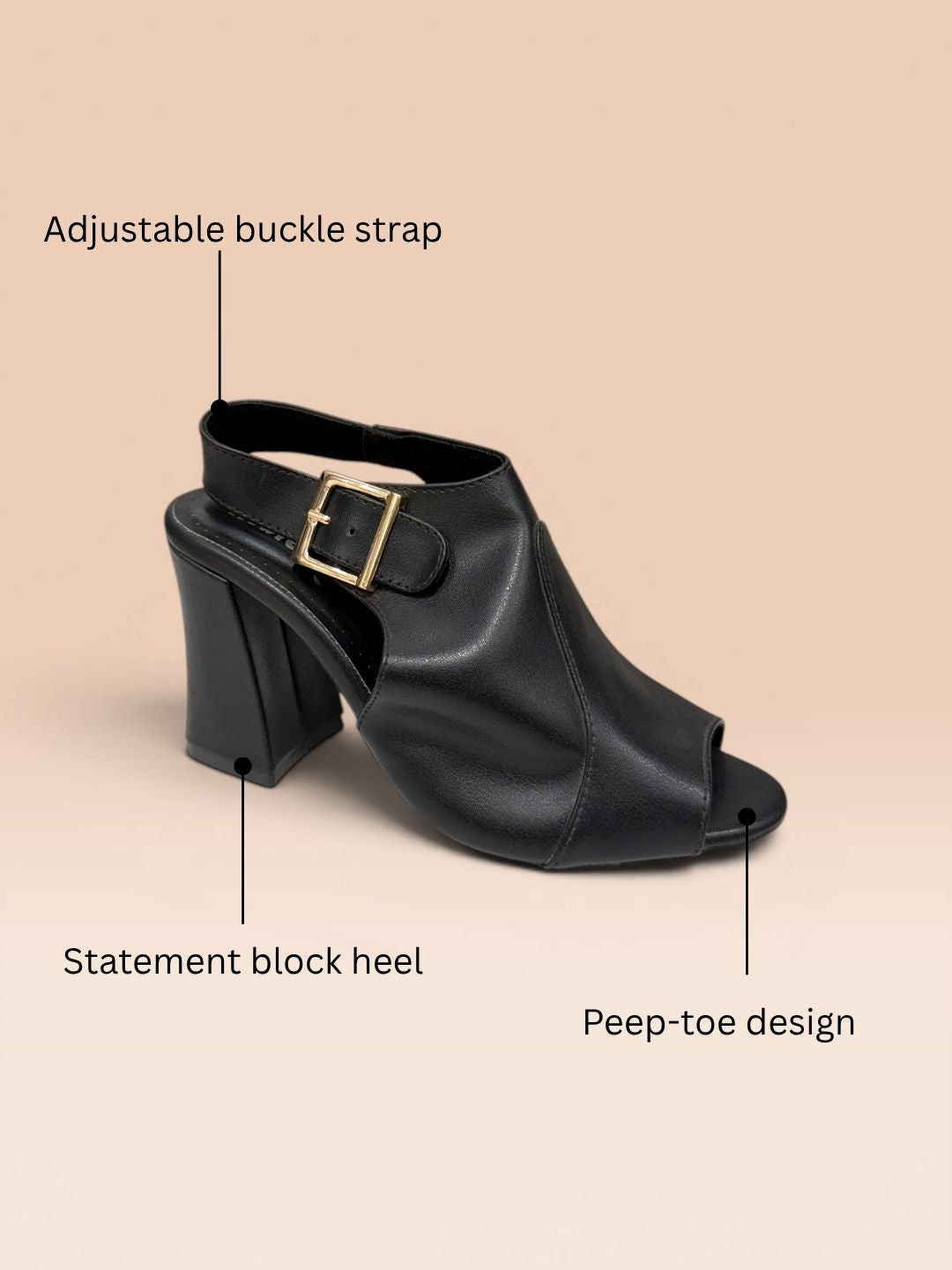 Black Women's Sleek Block Heels