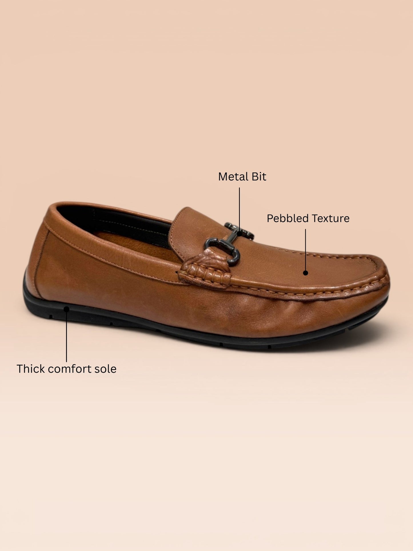 Tan Leather Formal Loafers