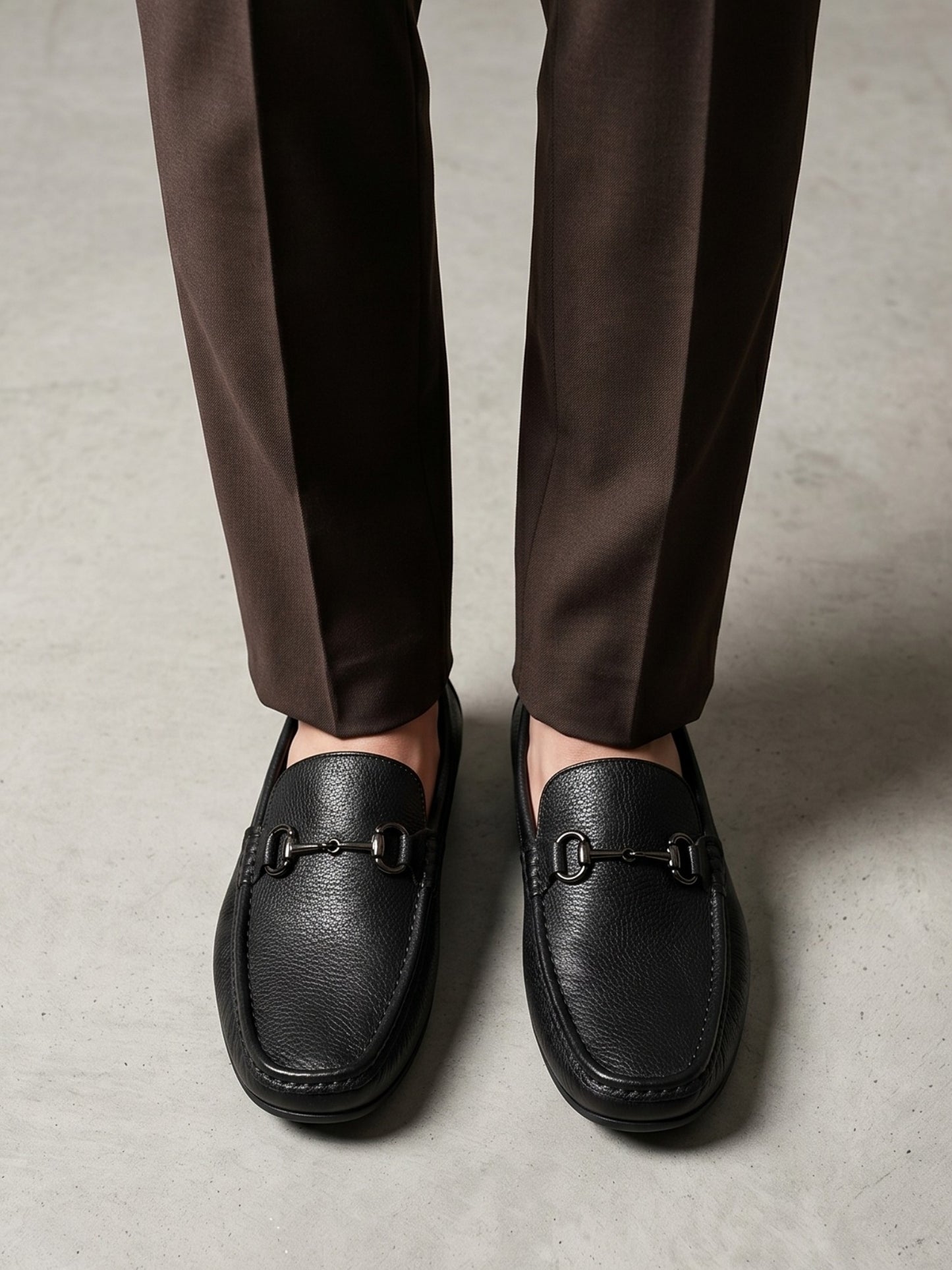 Black Leather Formal Loafers