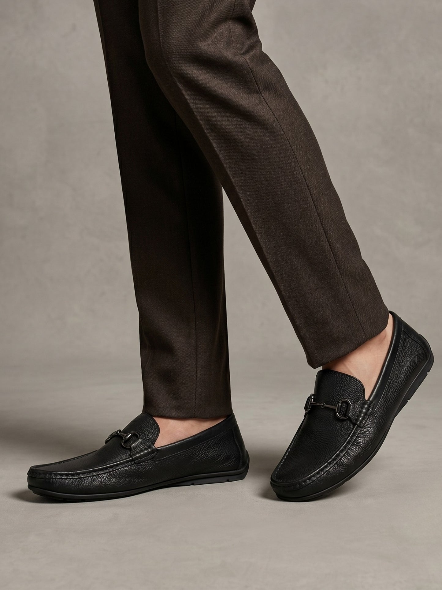 Black Leather Formal Loafers