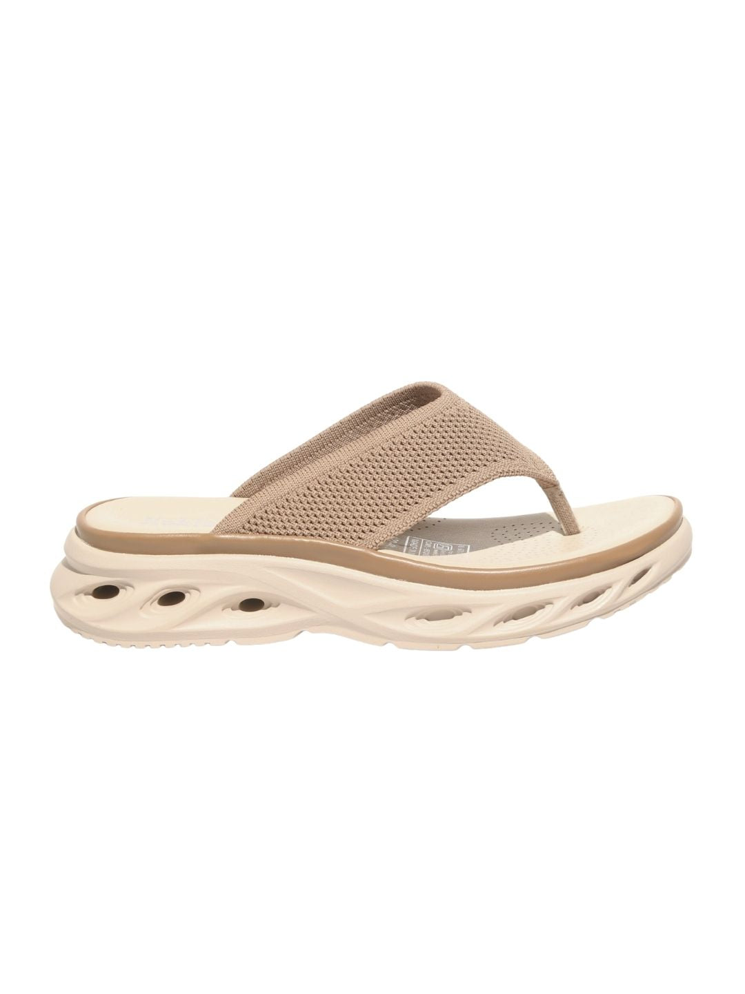 beige Thong Textured Sandals