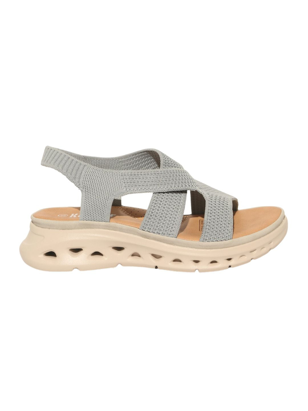Grey Cross Strap Comfy Sandals