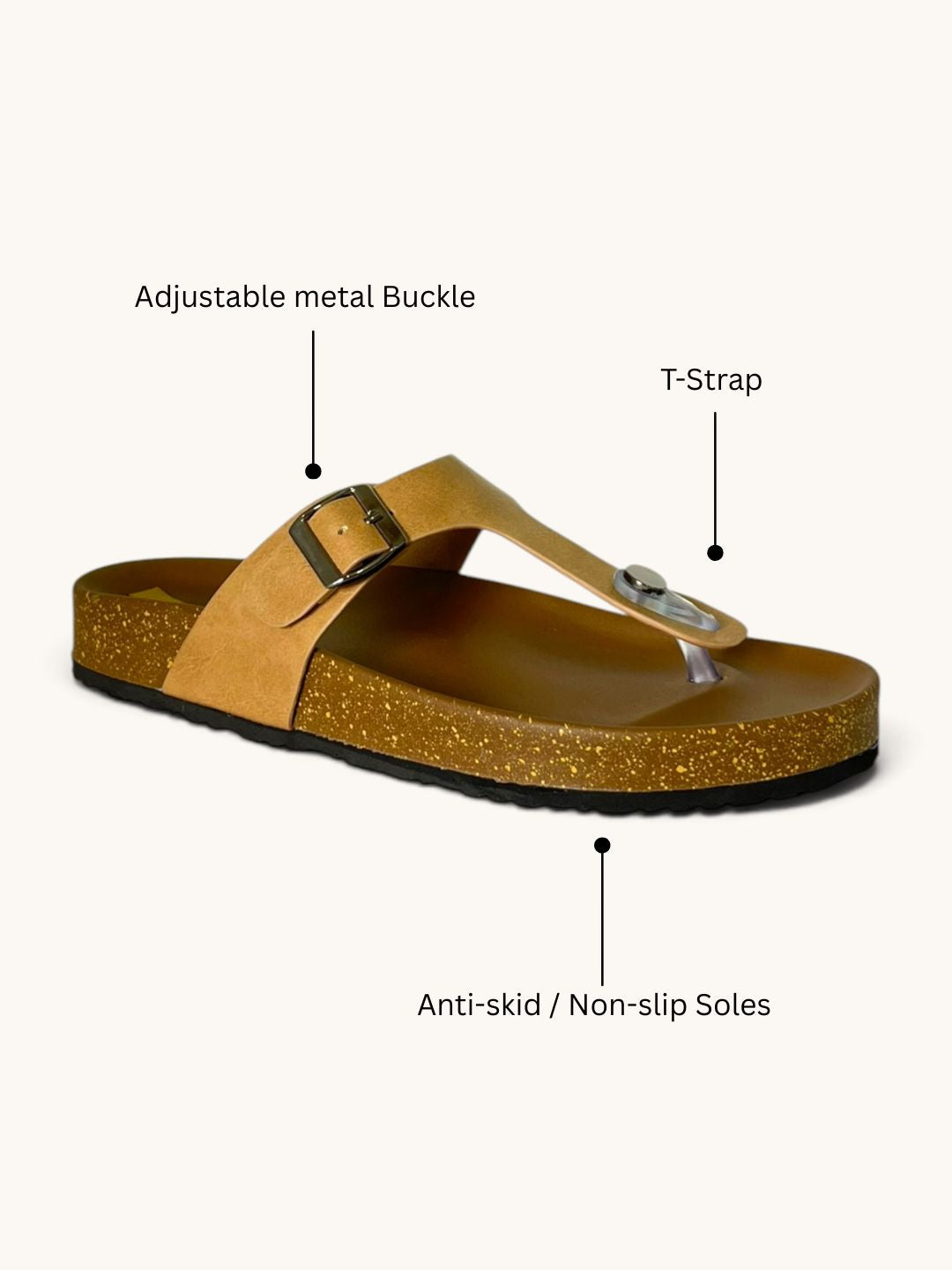 Beige Comfy Everyday Sandals