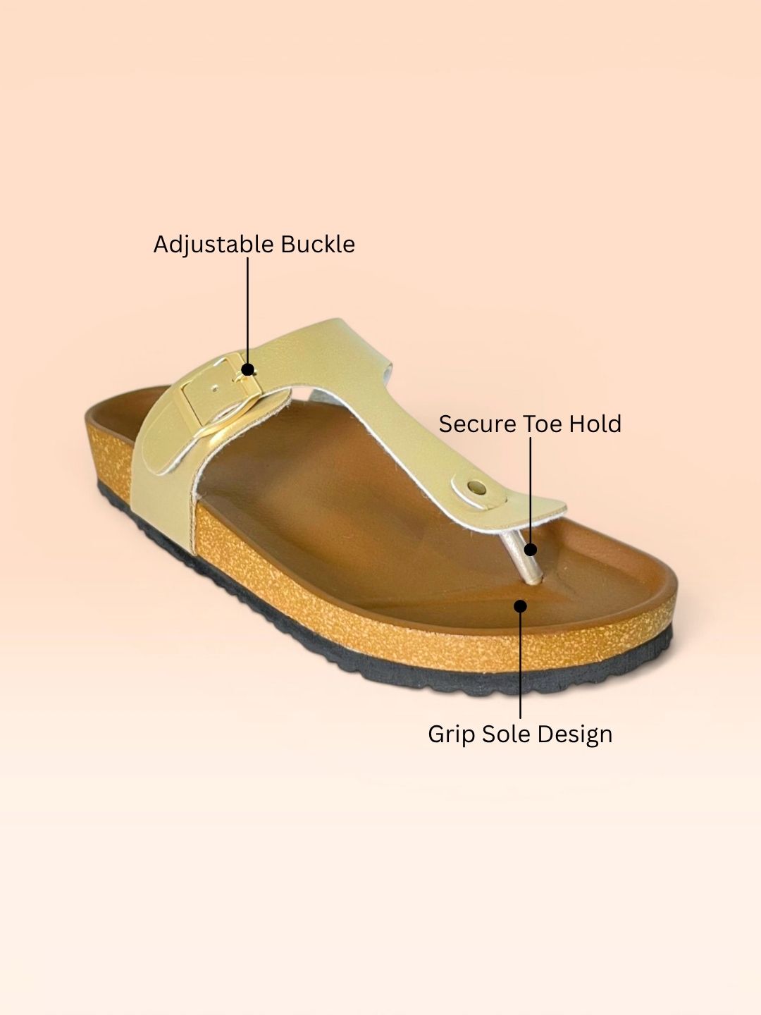 Gold T-Strap Sandals