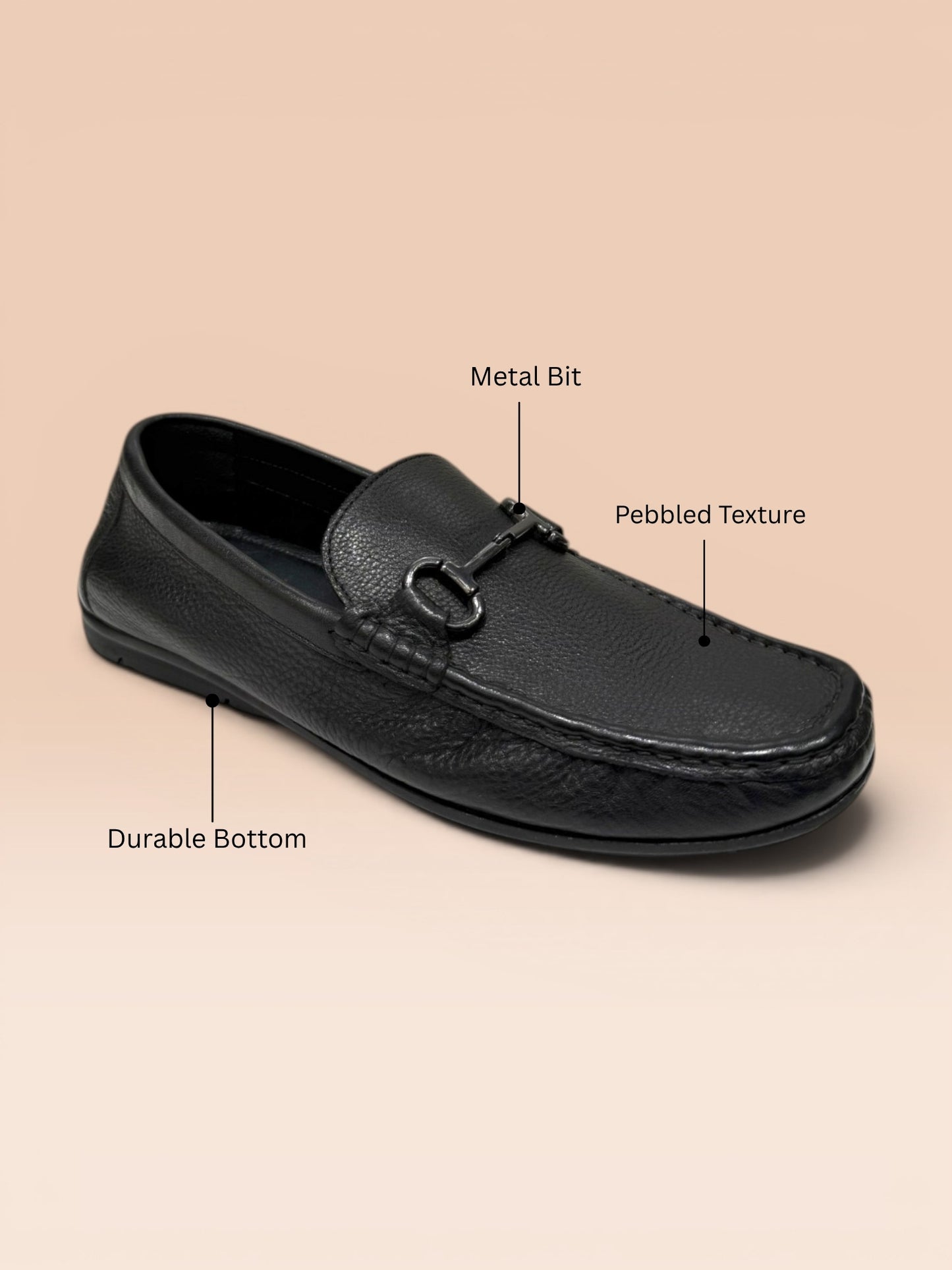 Black Leather Formal Loafers