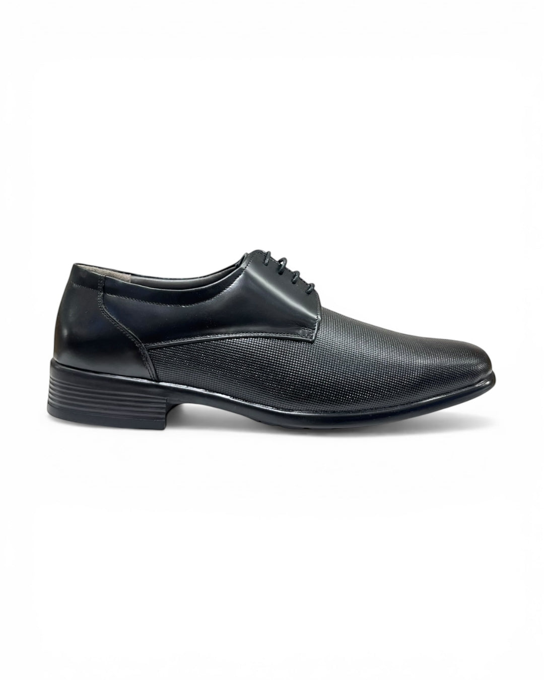 Black Textured Leather Formal Shoe