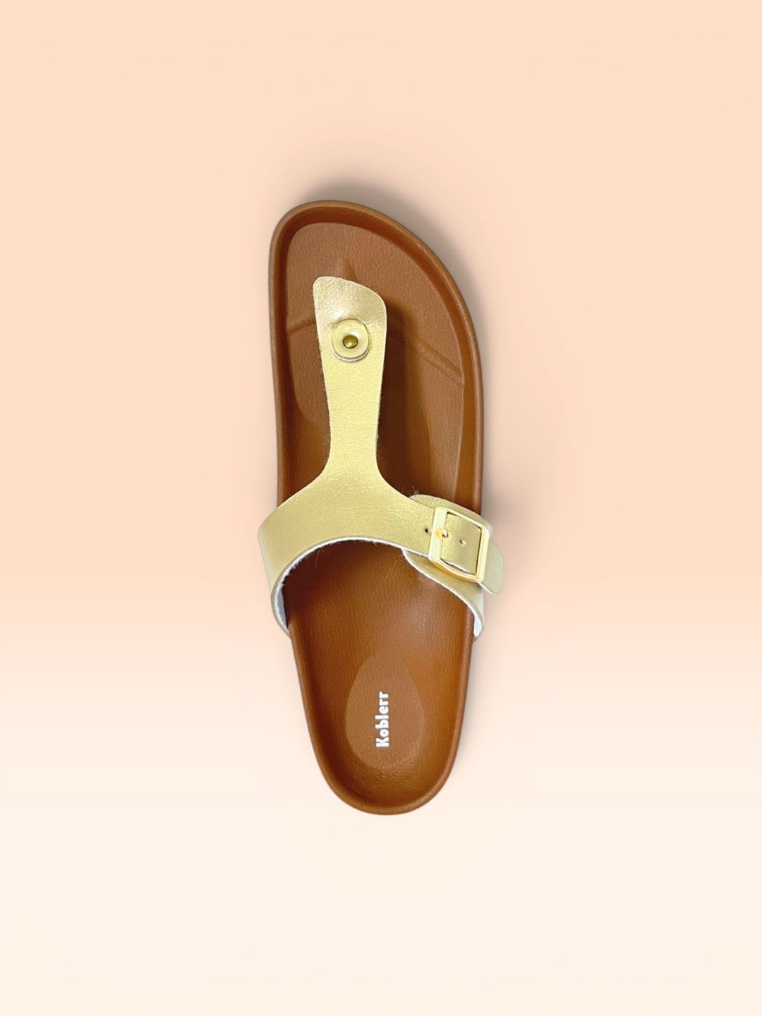 Gold T-Strap Sandals