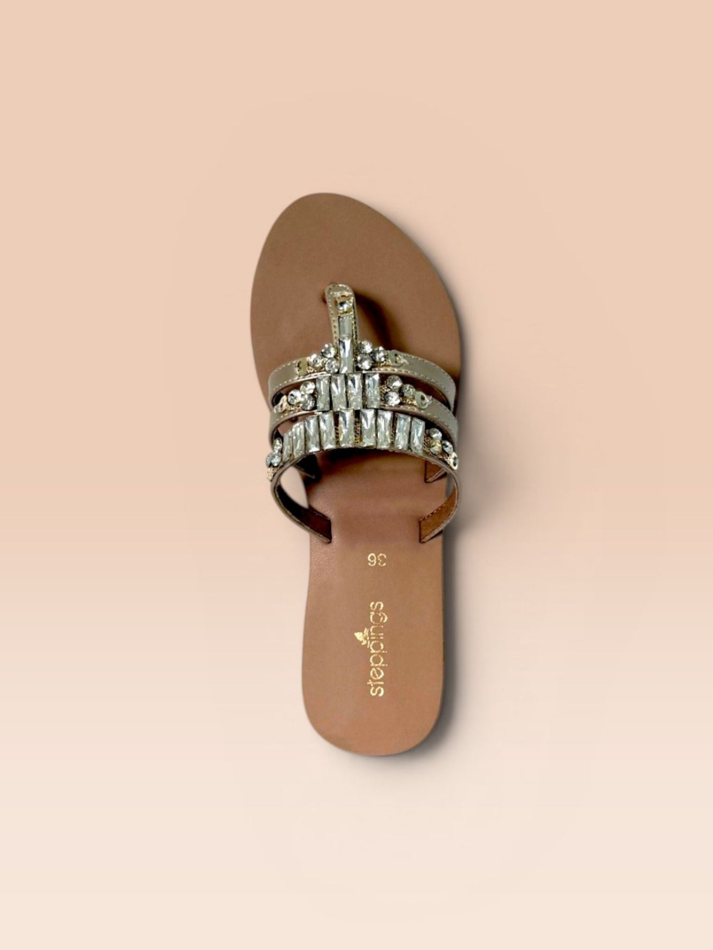 Gold T-Strap Flats