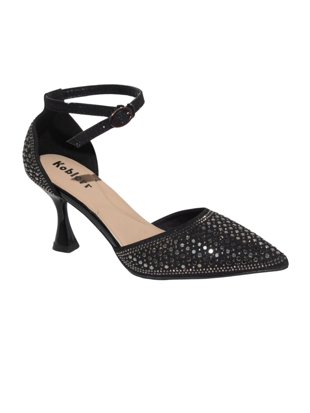 Black Embellished Party Heels