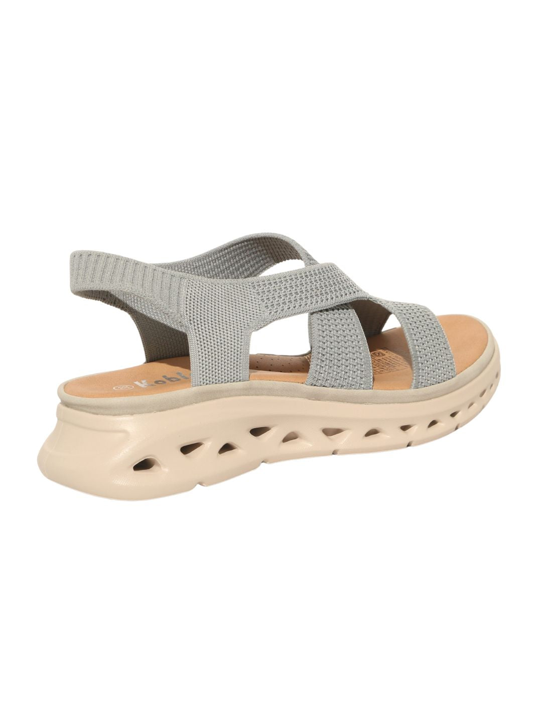 Grey Cross Strap Comfy Sandals