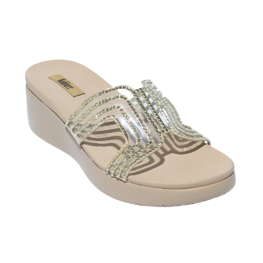 Gold beaded Wedges