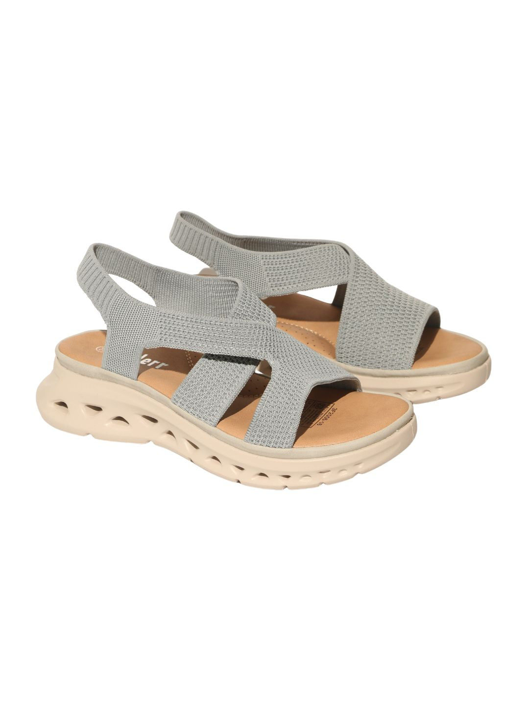 Grey Cross Strap Comfy Sandals