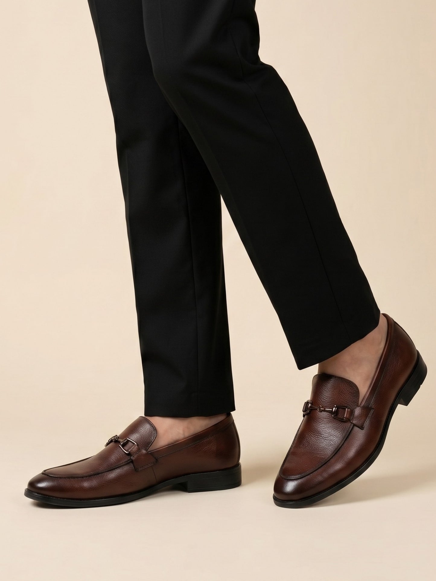 Brown Formal Slip-On Loafers