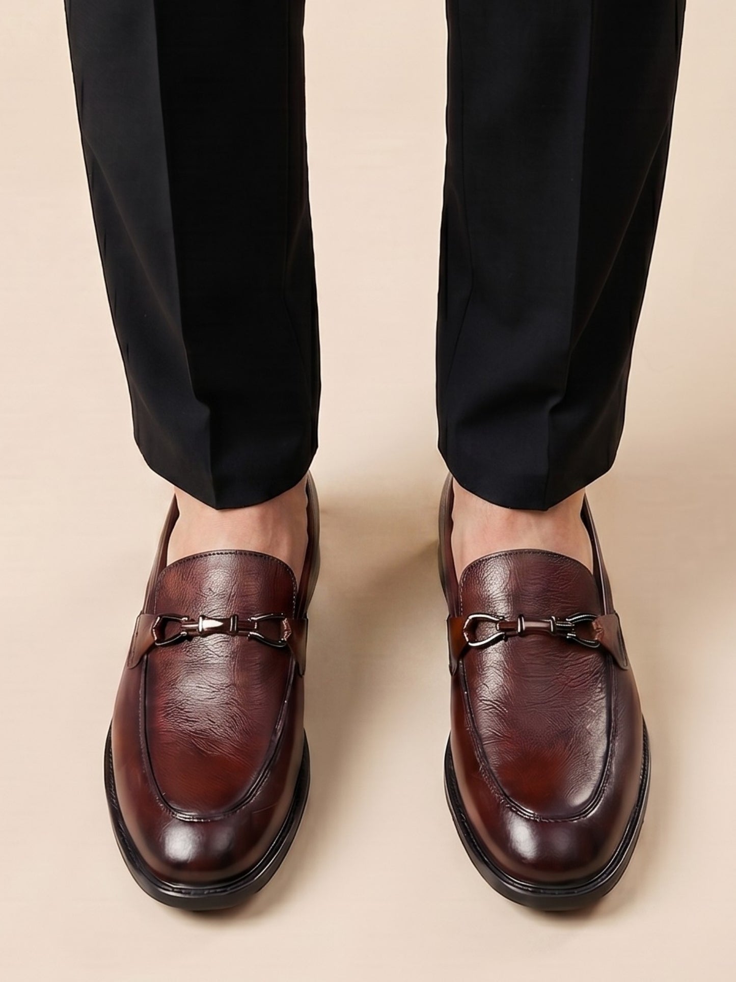 Brown Formal Slip-On Loafers
